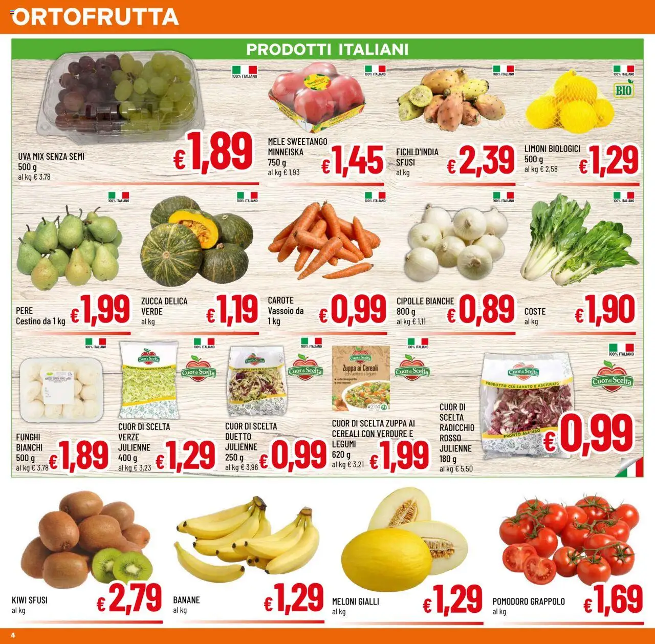 Volantino A&O del 15.09.2025 | Pagina: 4 | Prodotti: Banane, Cereali, Carote, Zucca