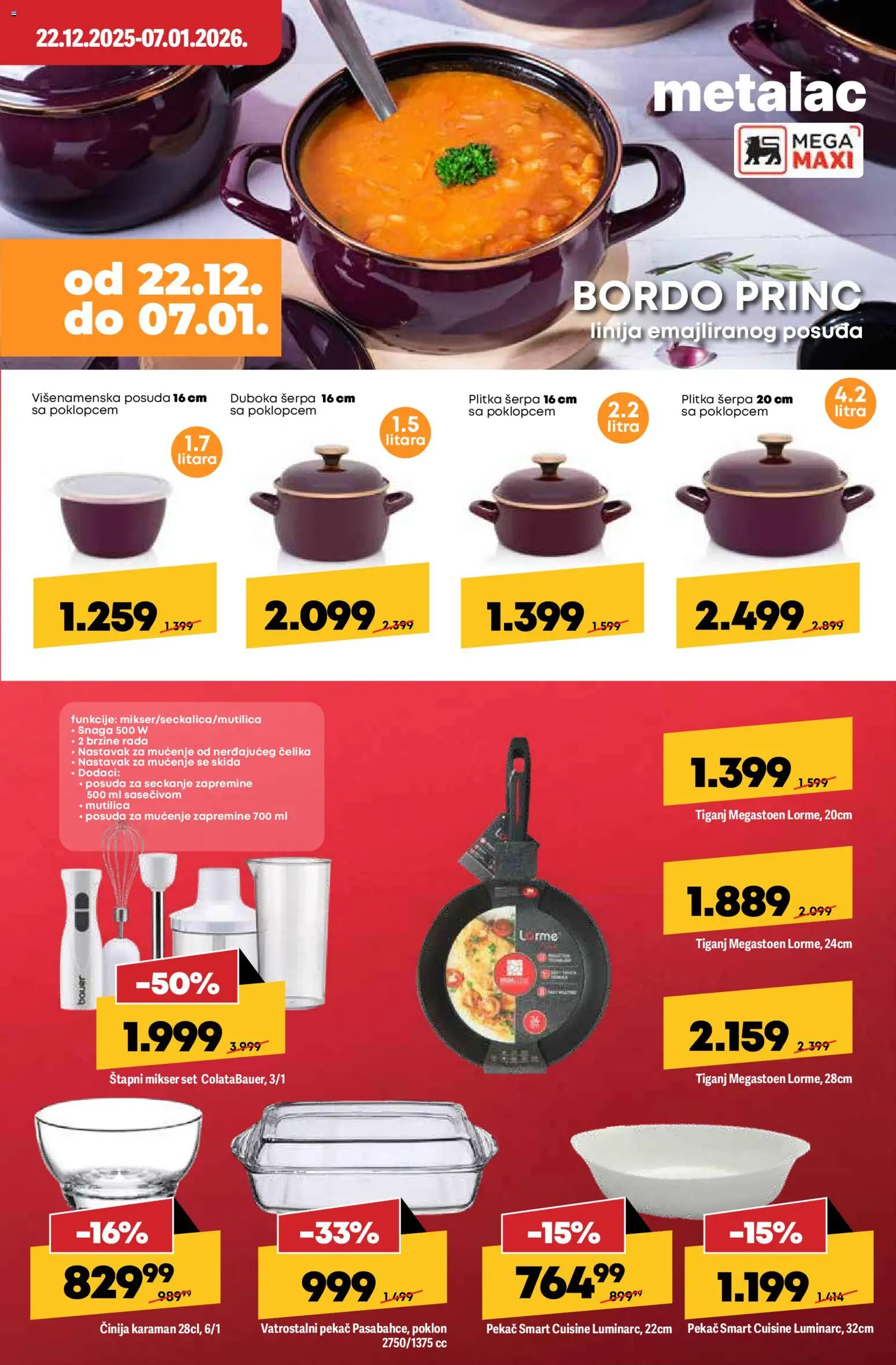 Mega Maxi katalog - važi od 22.12.2025 | Strana: 3 | Proizvode: Mikser, Blender, Tiganj, Pekač