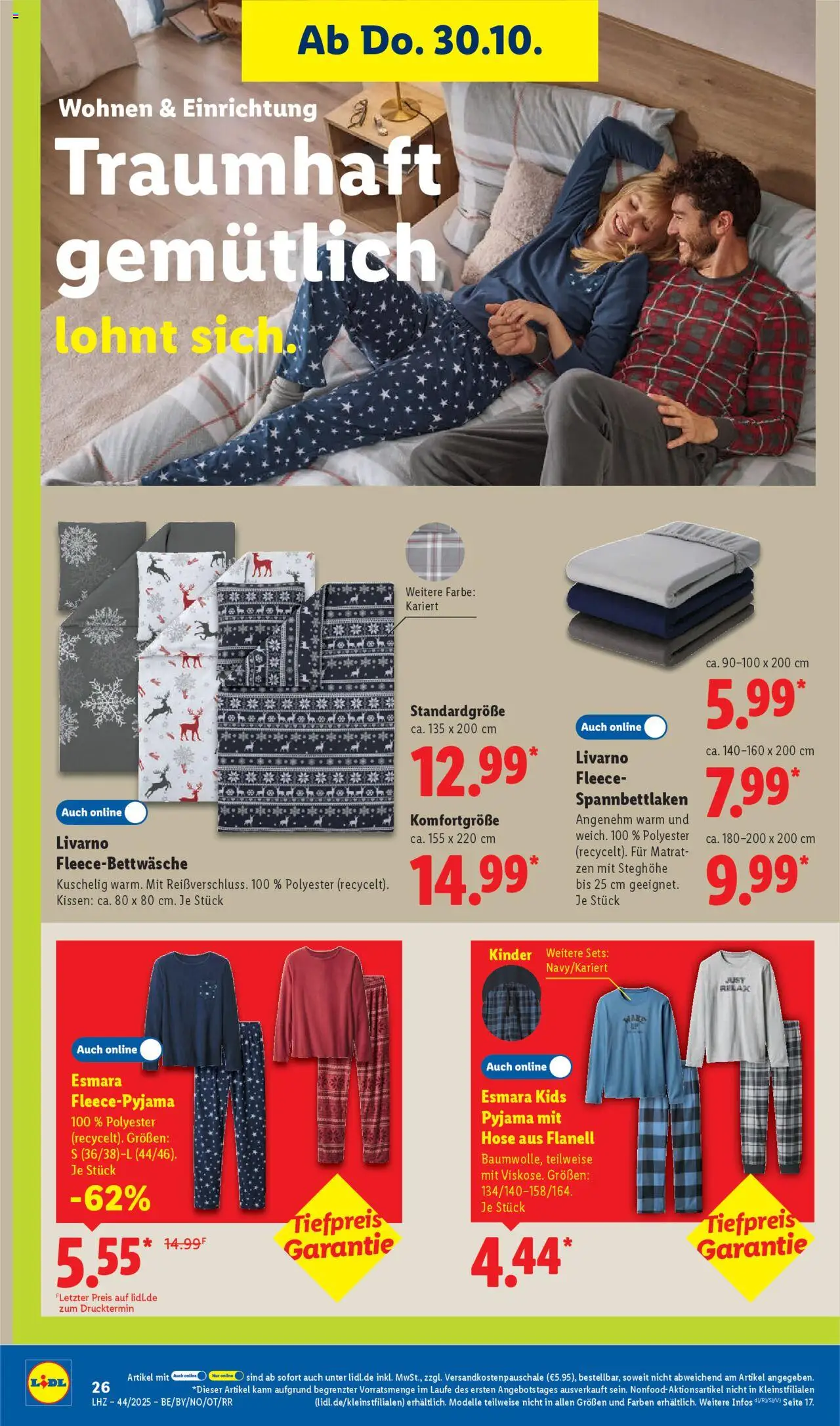 Lidl Prospekt Prenzlau – gültig ab 27.10.2025 | Seite: 46 | Produkte: Kissen, Hose, Pyjama