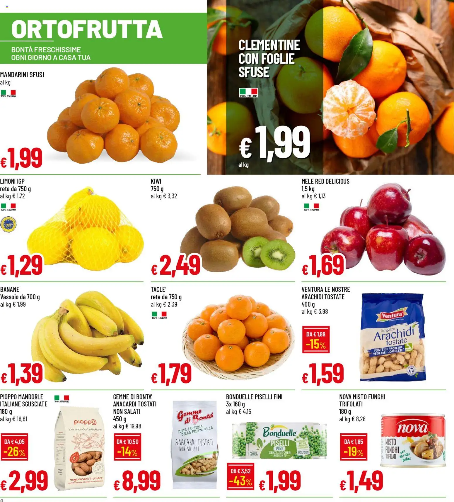 Volantino Galassia del 02.01.2026 | Pagina: 4 | Prodotti: Mele, Banane, Kiwi, Mandarini