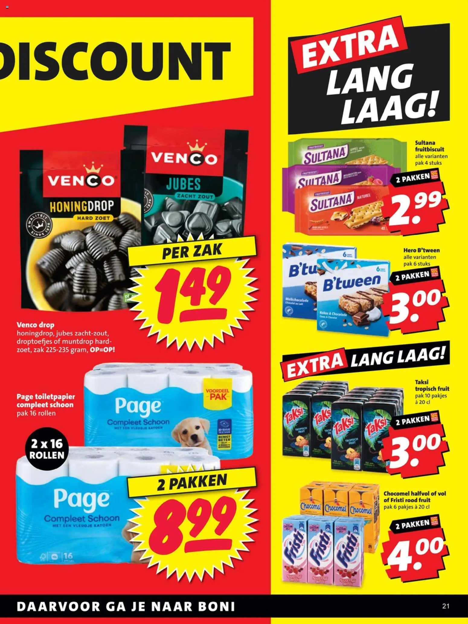 {H1} | Pagina: 21 | Producten: Chocolade, Zak, Toiletpapier, Fruit
