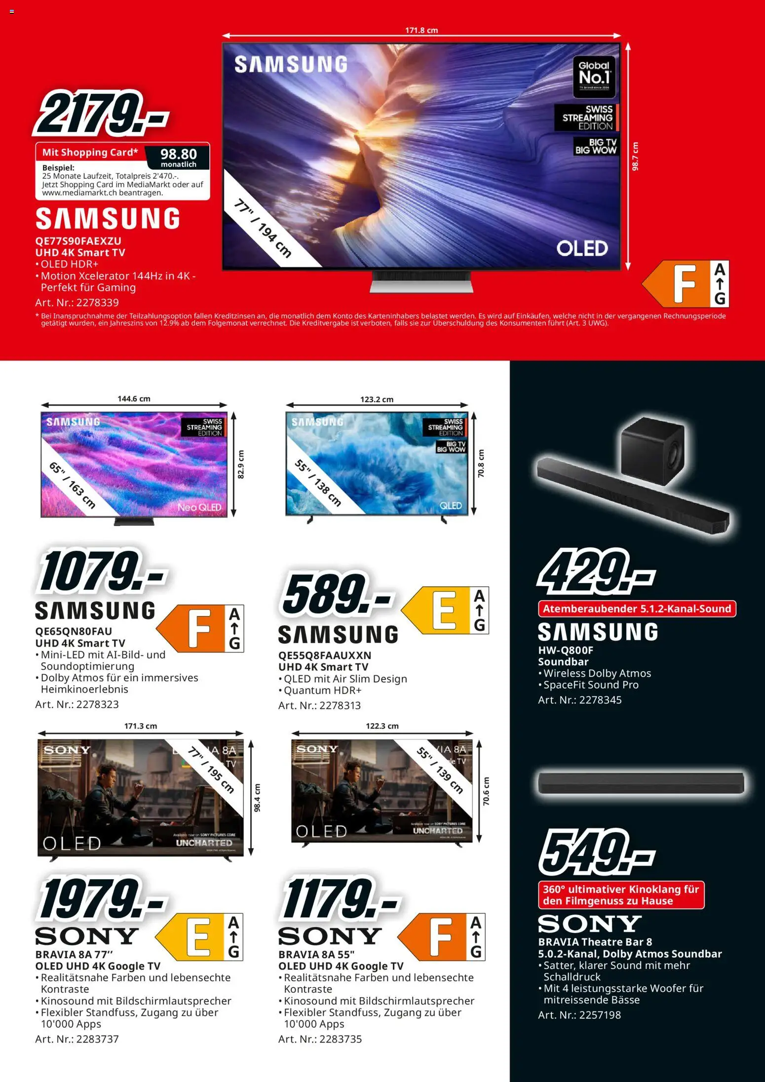 Media Markt Aktionen – gültig ab 07.12.2025 | Seite: 3 | Produkte: Soundbar, TV, Samsung, Sony