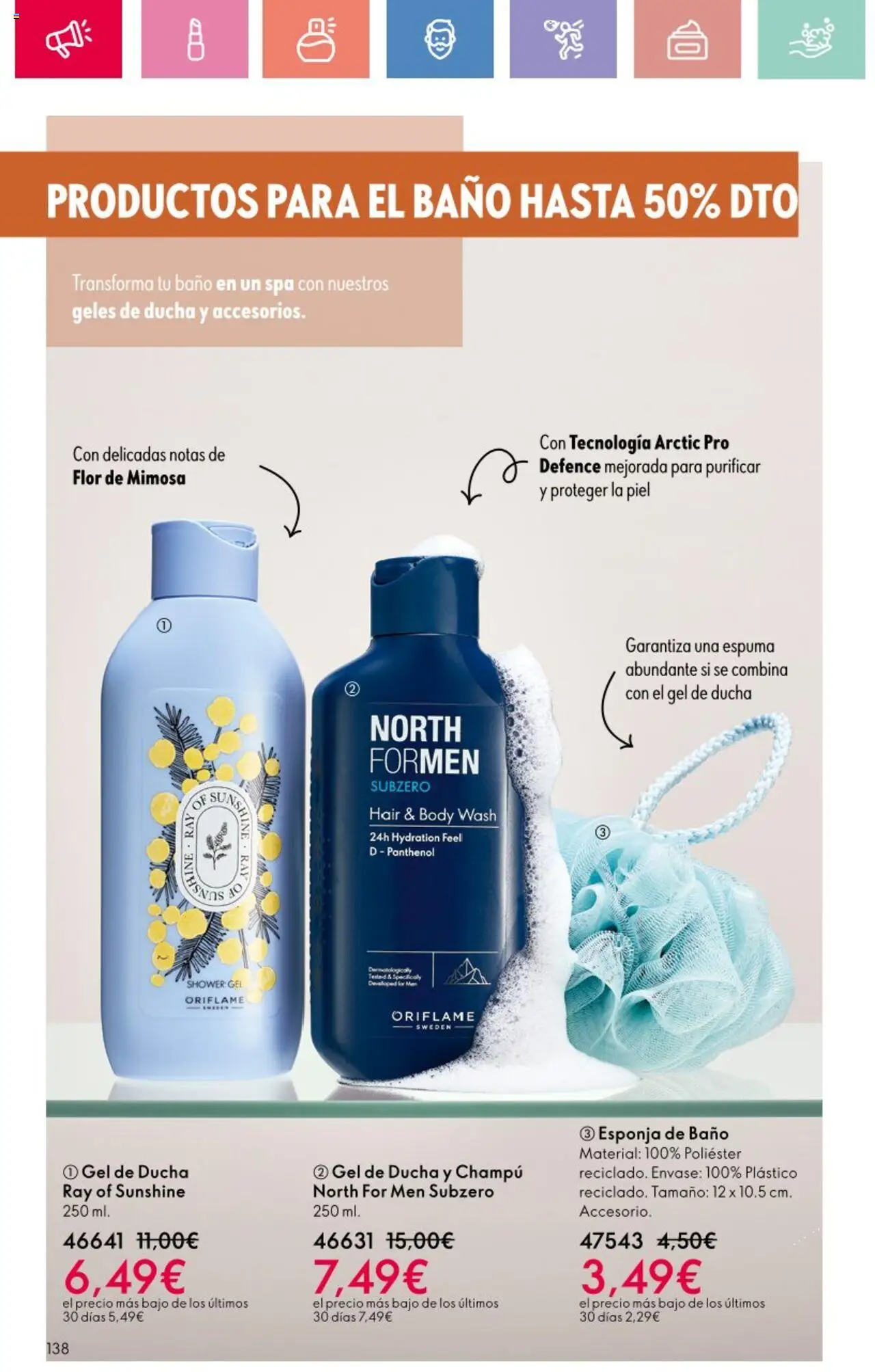 Oriflame - Catálogo Campaña 12 │ válido desde el 24.08.2025 | Página: 138 | Productos: Esponja, Champú, Body, Baño