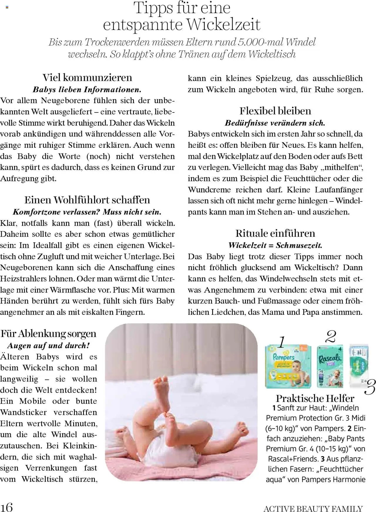 dm drogerie markt Active Beauty Family  gültig ab 03.06.2025 | Seite: 16 | Produkte: Bett, Tisch, Wickeltisch, Pampers