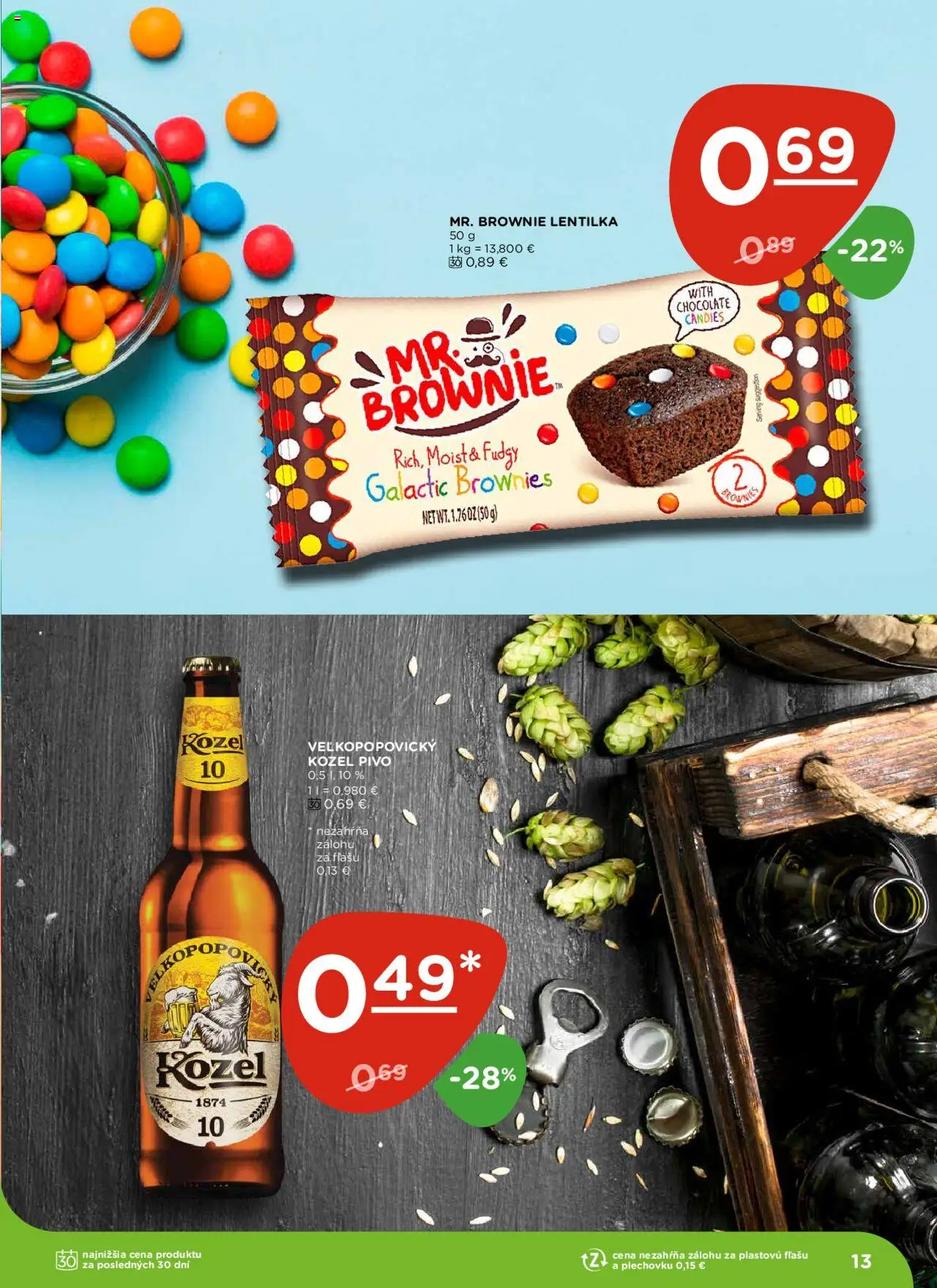 Nové Terno akcie – leták je platný od 11.09.2025 | Strana: 13 | Produkty: Pivo