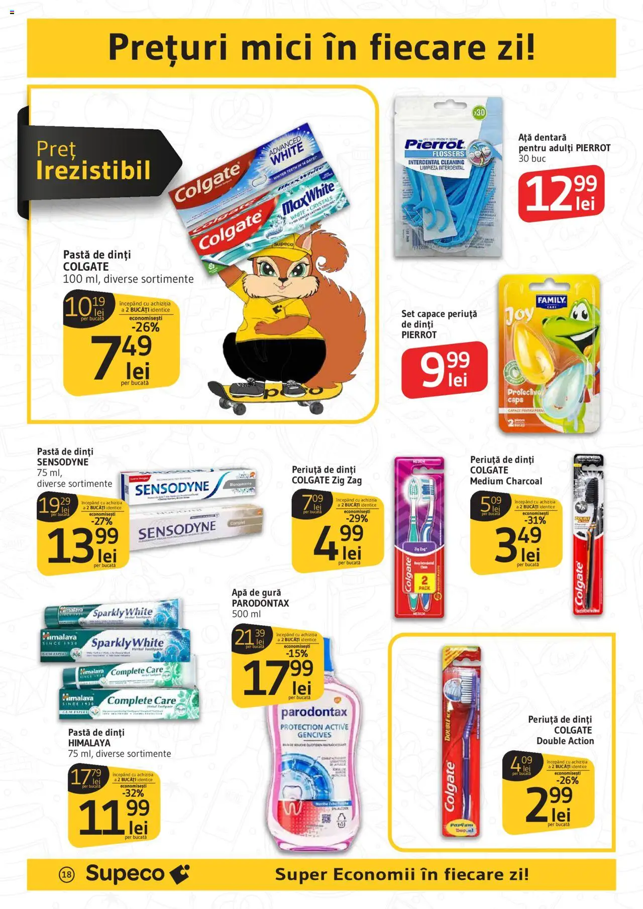Catalog Supeco – valabil de la 21.08.2025 | Pagină: 18 | Produse: Ață dentară, Pastă de dinți, Periuță de dinți, Apă