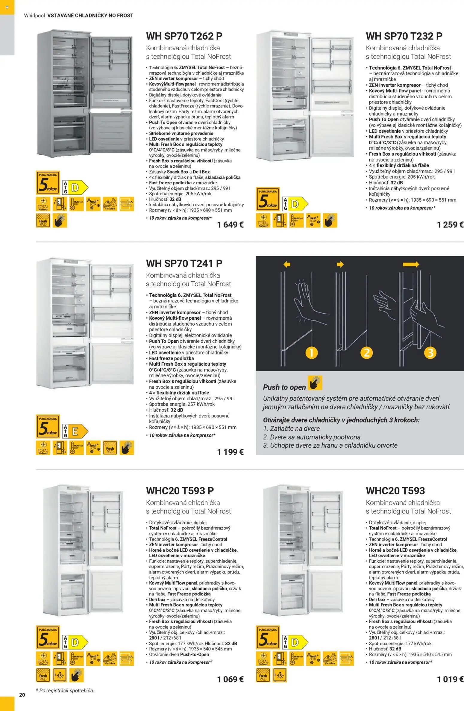 Nové Whirlpool akcie – leták je platný od 12.11.2025 | Strana: 20 | Produkty: Led osvetlenie, Osvetlenie, Mrazničky, Chladnička