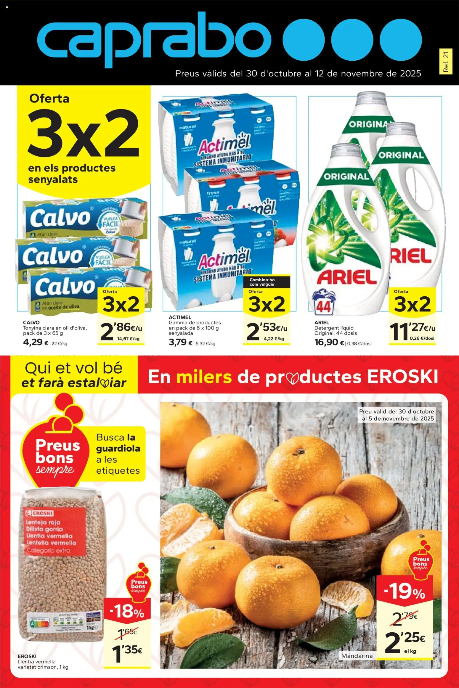 Caprabo - Oferta 3x2 │ válido desde el 30.10.2025 | Página: 1 | Productos: Aceite