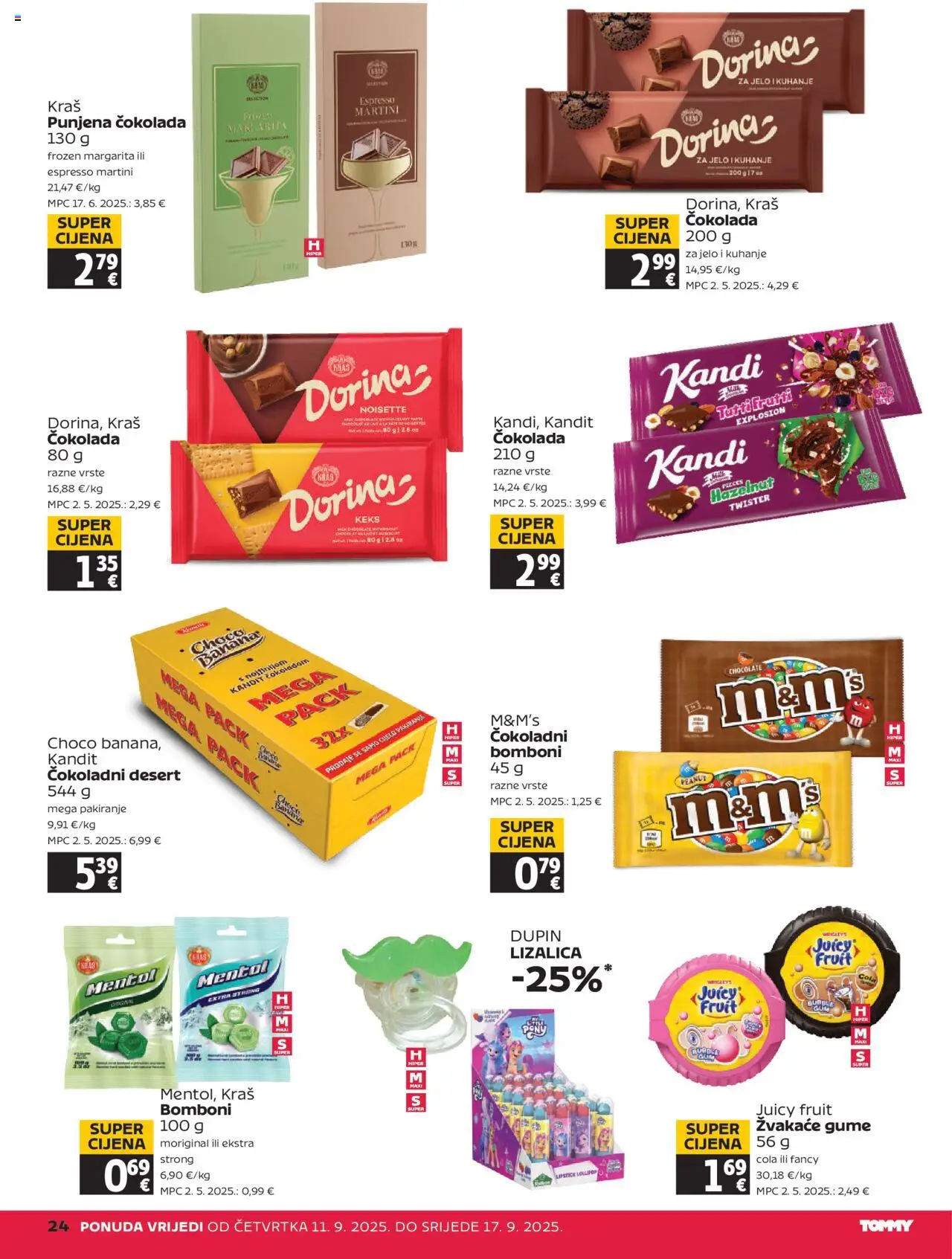 Tommy katalog | vrijedi od 11.09.2025 | Stranica: 24 | Proizvodi: Dorina, Čokolada, Bomboni, Keks