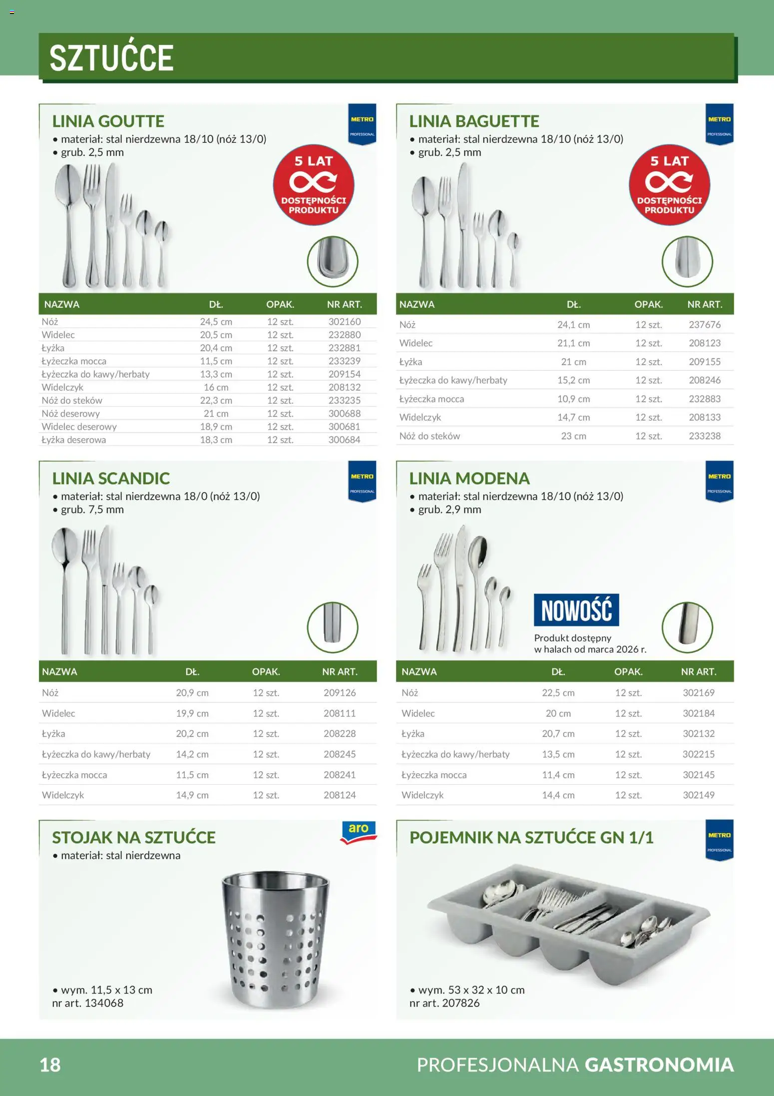 Makro Gazetka - Profesjonalna Gastronomia od 01.02.2026 | Strona: 18 | Produkty: Sztućce