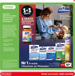 Davitamon Vitamine C + extra D, Vitamine C bruistabletten met extra vitamine D - Voorbeeld van een folder van Kruidvat, geldig van 26.01.2026 | Pagina: 51 | Producten: Kan, Vezeték nélküli telefon, Vitamine D, Vitamine C