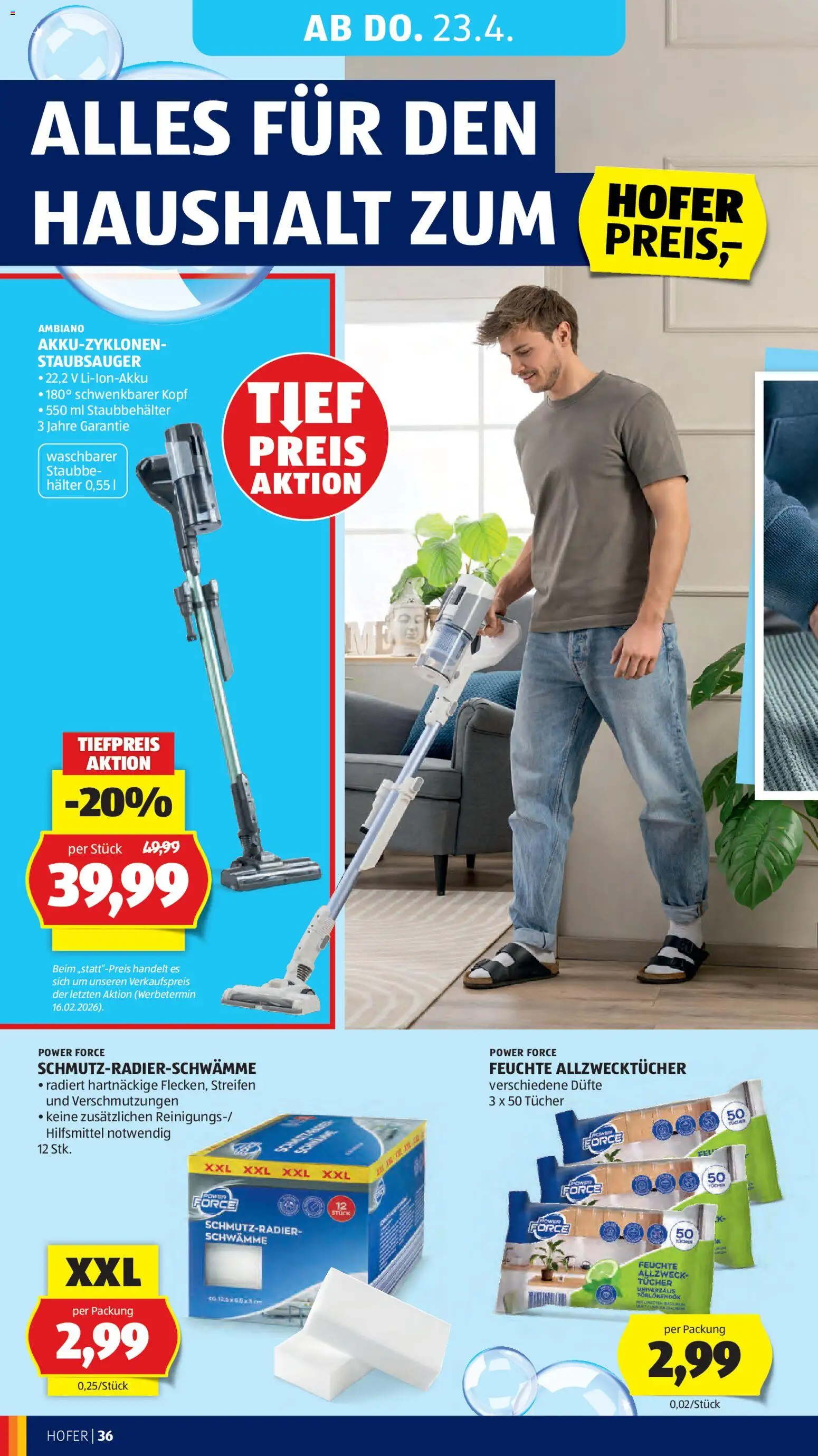 Hofer Flugblatt gültig ab 20.04.2026 | Seite: 40 | Produkte: Staubsauger