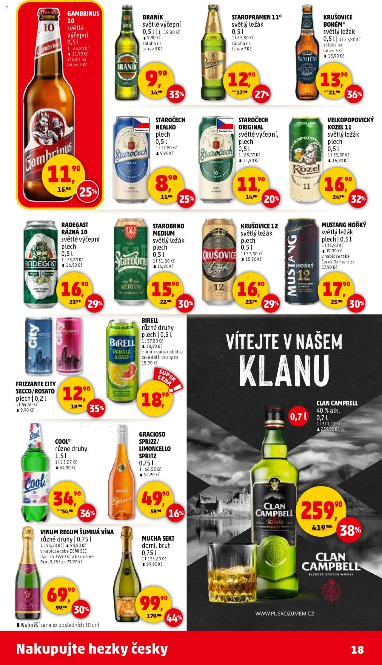 Penny Market leták - Čtvrtečník od 16.10.2025 | Strana: 18 | Produkty: Pomelo, Whisky, Kozel 11, Láhev