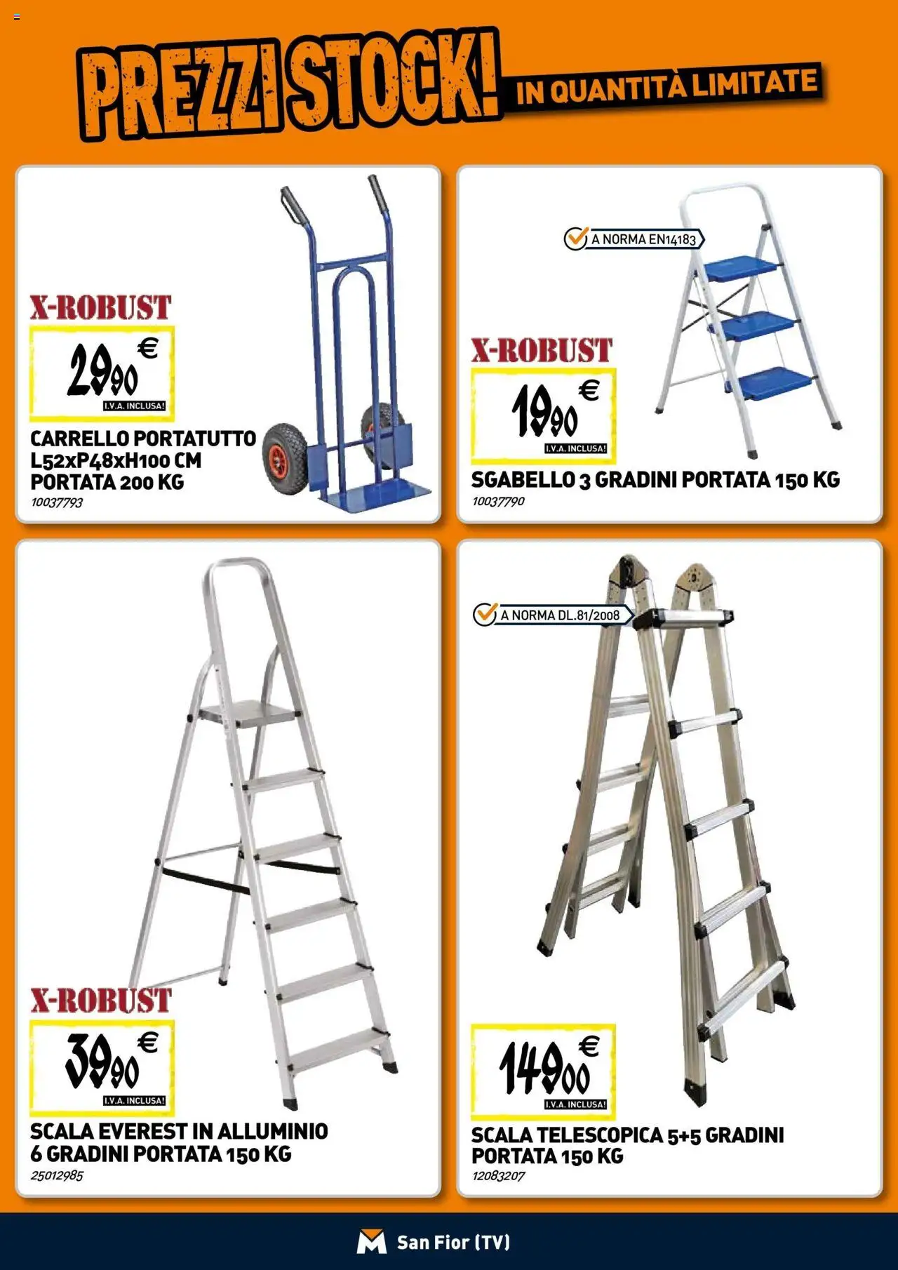 Volantino TECNOMAT del 30.07.2025 | Pagina: 19 | Prodotti: Carrello, Sgabello, Scala, Alluminio