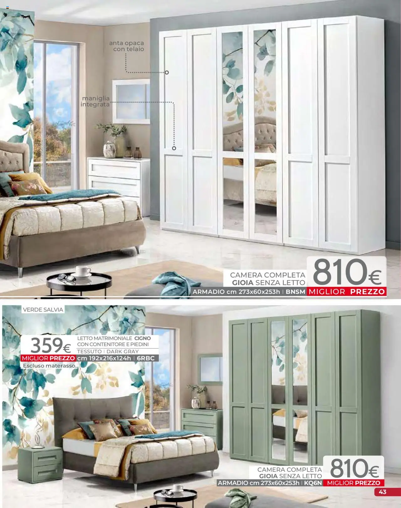 Volantino Mondo Convenienza del 09.09.2025 | Pagina: 45 | Prodotti: Letto matrimoniale, Contenitore, Letto, Armadio