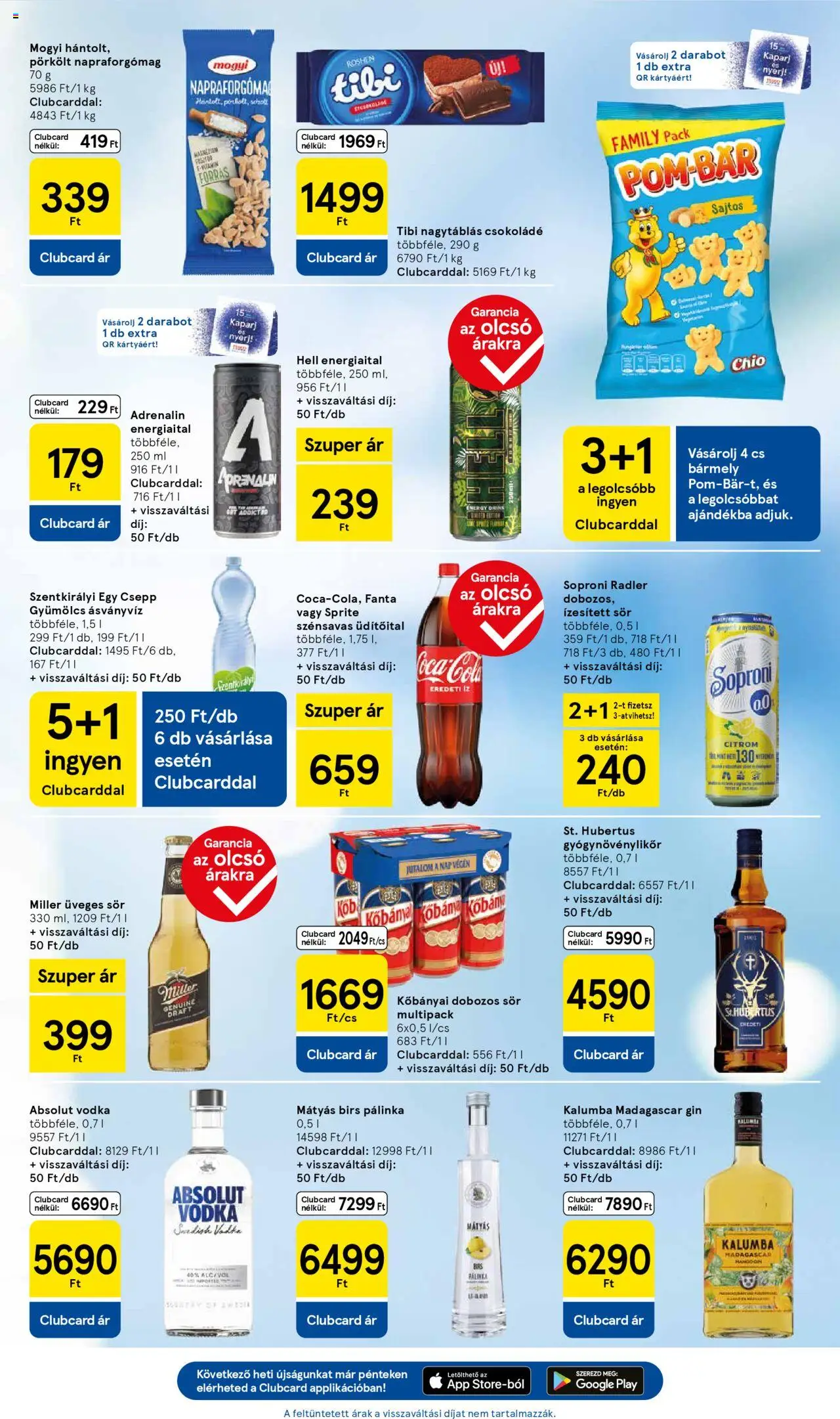 Tesco akciós ujság - amely érvényes a következő dátumtól: 14.08.2025 | Oldal: 5 | Termékek: Napraforgómag, Gyümölcs, Absolut vodka, Fanta