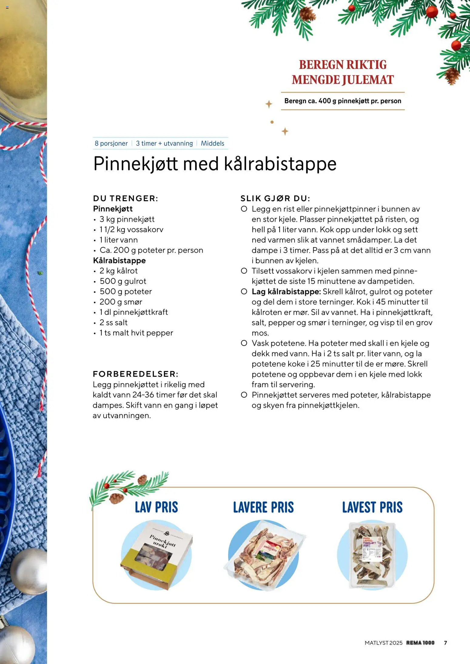 {H1} | Side: 7 | Produkter: Smør, Poteter, Rist, Вермішель