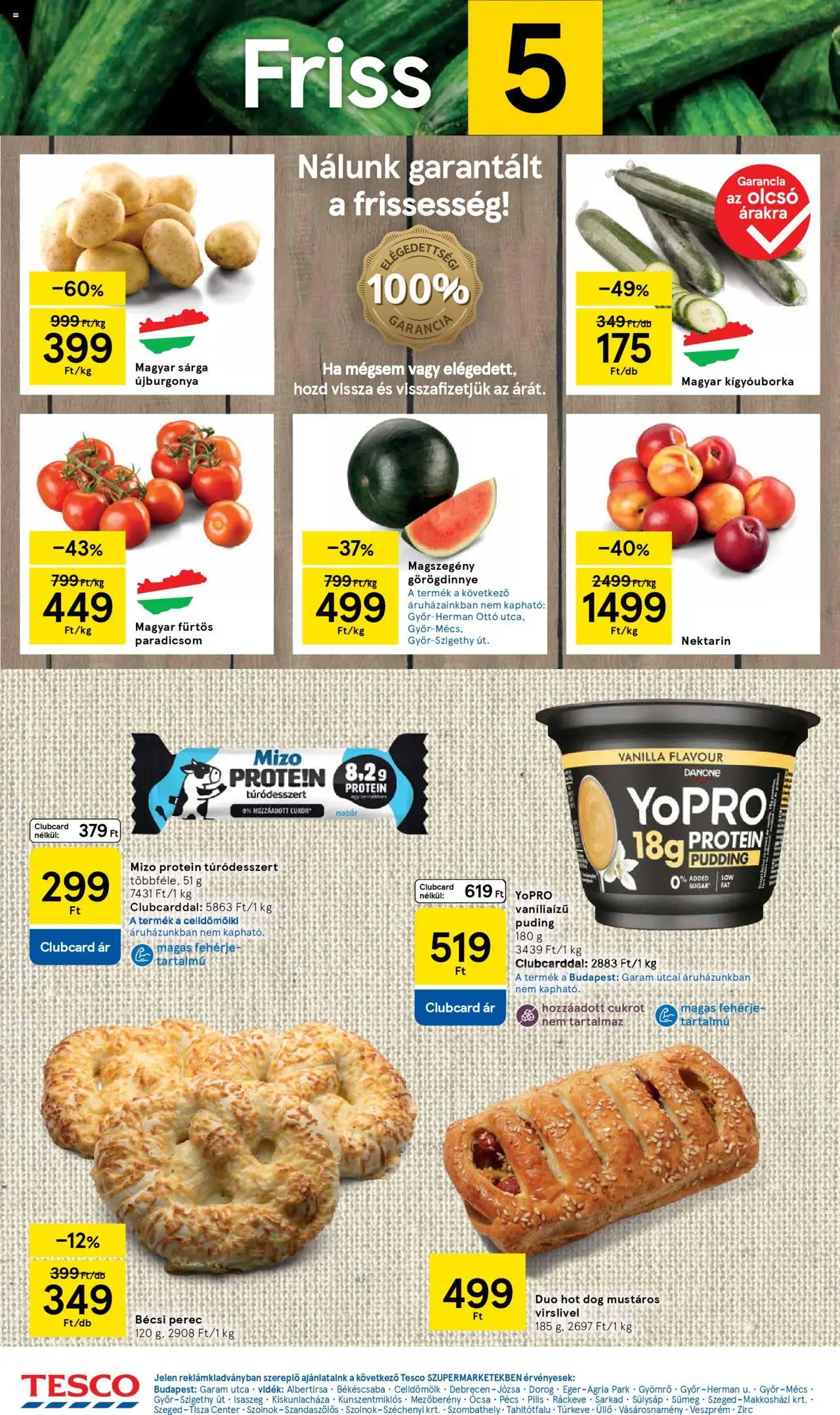 Tesco akciós ujság - amely érvényes a következő dátumtól: 05.06.2025 | Oldal: 2 | Termékek: Puding, Nektarin, Görögdinnye, Kígyóuborka
