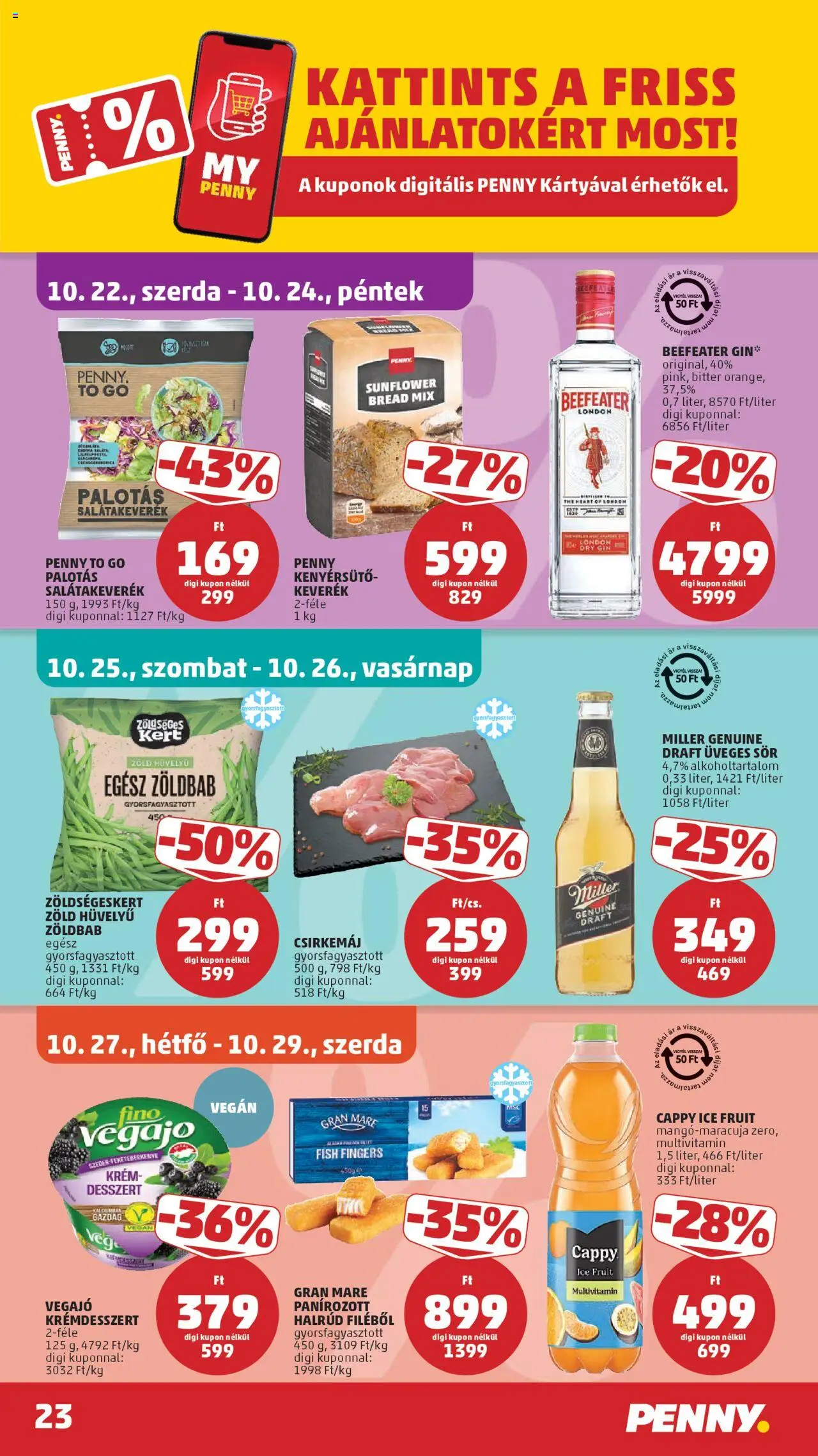 PENNY akciós ujság - amely érvényes a következő dátumtól: 22.10.2025 | Oldal: 29 | Termékek: Kenyérsütő, Multivitamin, Vegán, Zöldbab