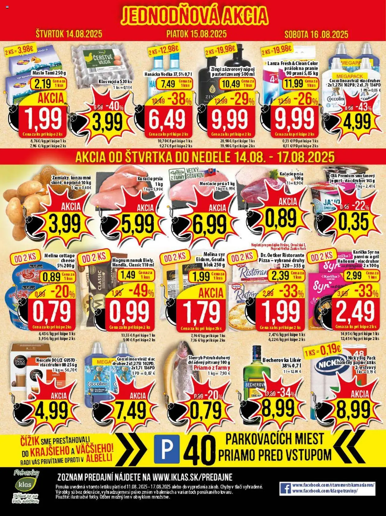 Klas leták │ platný od 11.08.2025 | Strana: 21 | Produkty: Gril, Dolce Gusto, Kuracie prsia, Prášok na pranie