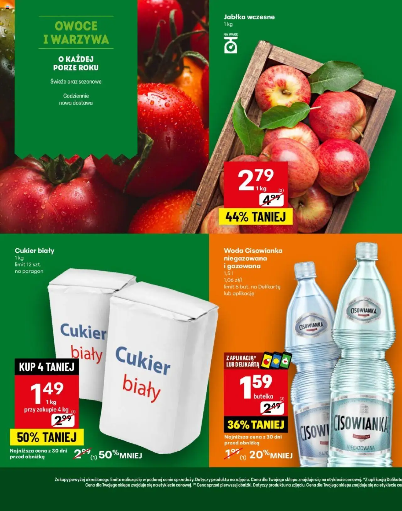 Delikatesy Centrum Gazetka - Żary Otwarcie od 02.10.2025 | Strona: 2 | Produkty: Woda, Warzywa, Owoce, Cukier