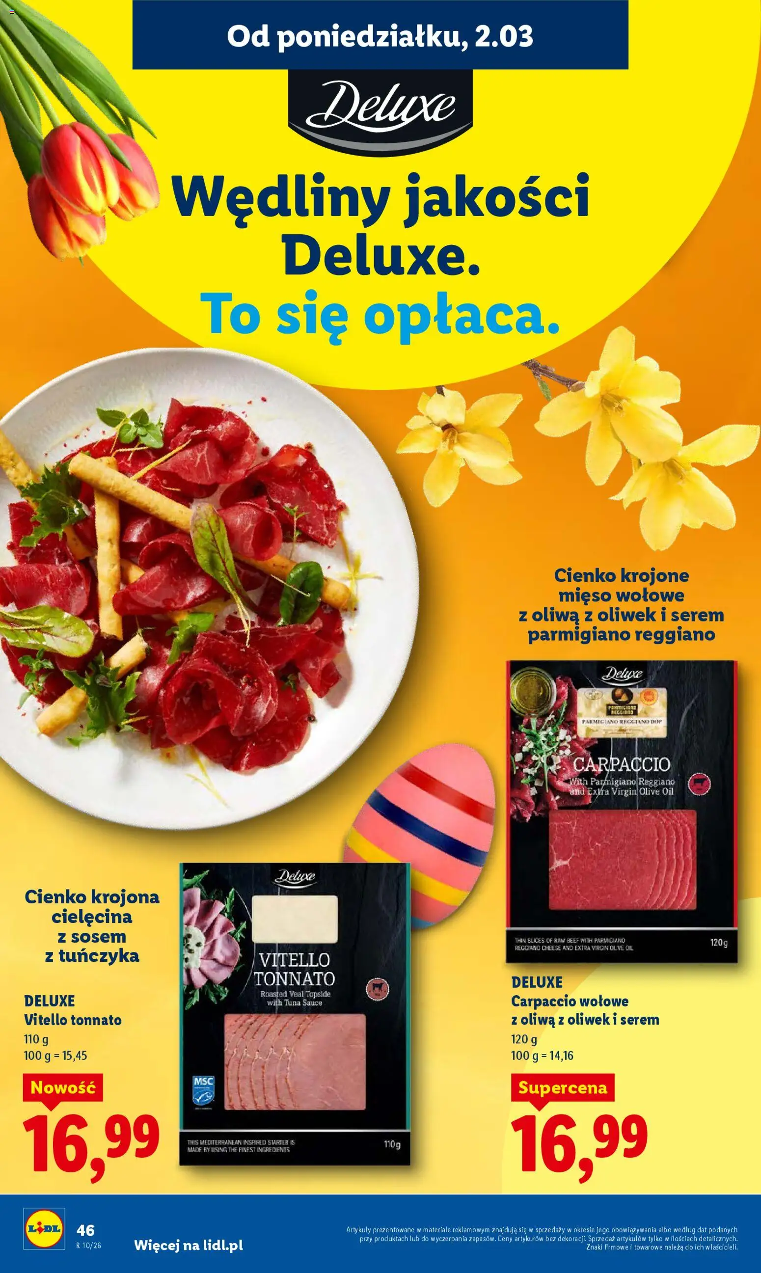 Lidl Polsko leták od 02.03.2026 | Strana: 46 | Produkty: Finest, Deluxe, Carpaccio, Parmigiano Reggiano