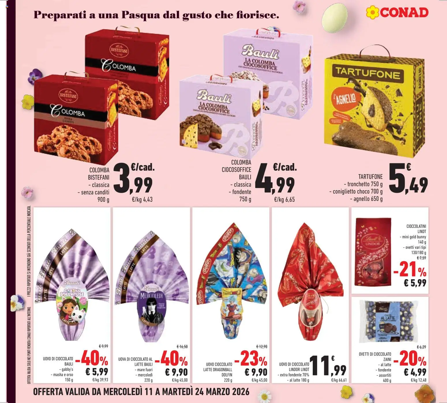 Volantino Conad del 11.03.2026 | Pagina: 18 | Prodotti: Uova, Cioccolato, Agnello, Cioccolatini