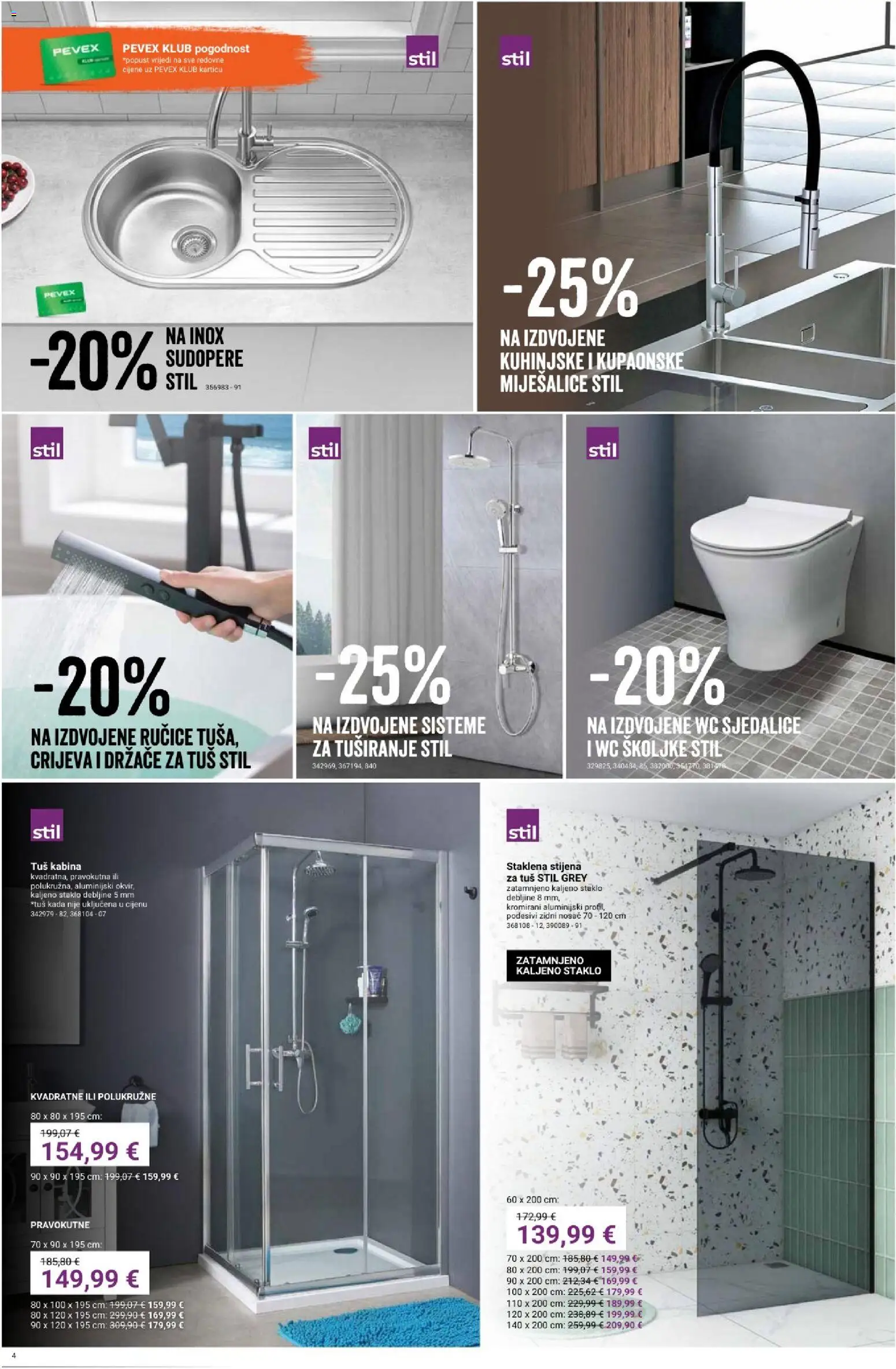 Pevex katalog | vrijedi od 05.03.2026 | Stranica: 4 | Proizvodi: Tuš, Tuš kabina