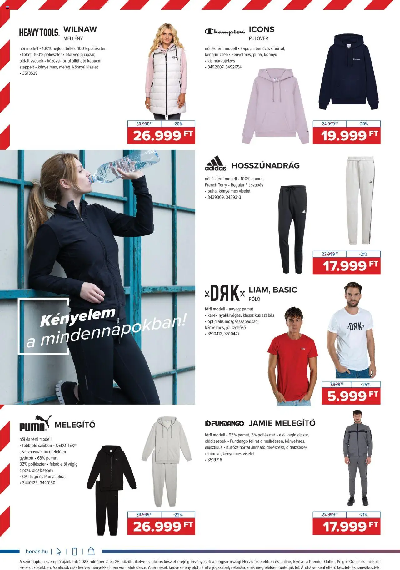 Hervis Sports akciós ujság - amely érvényes a következő dátumtól: 07.10.2025 | Oldal: 6 | Termékek: Pulóver, Kapucni, Mellény