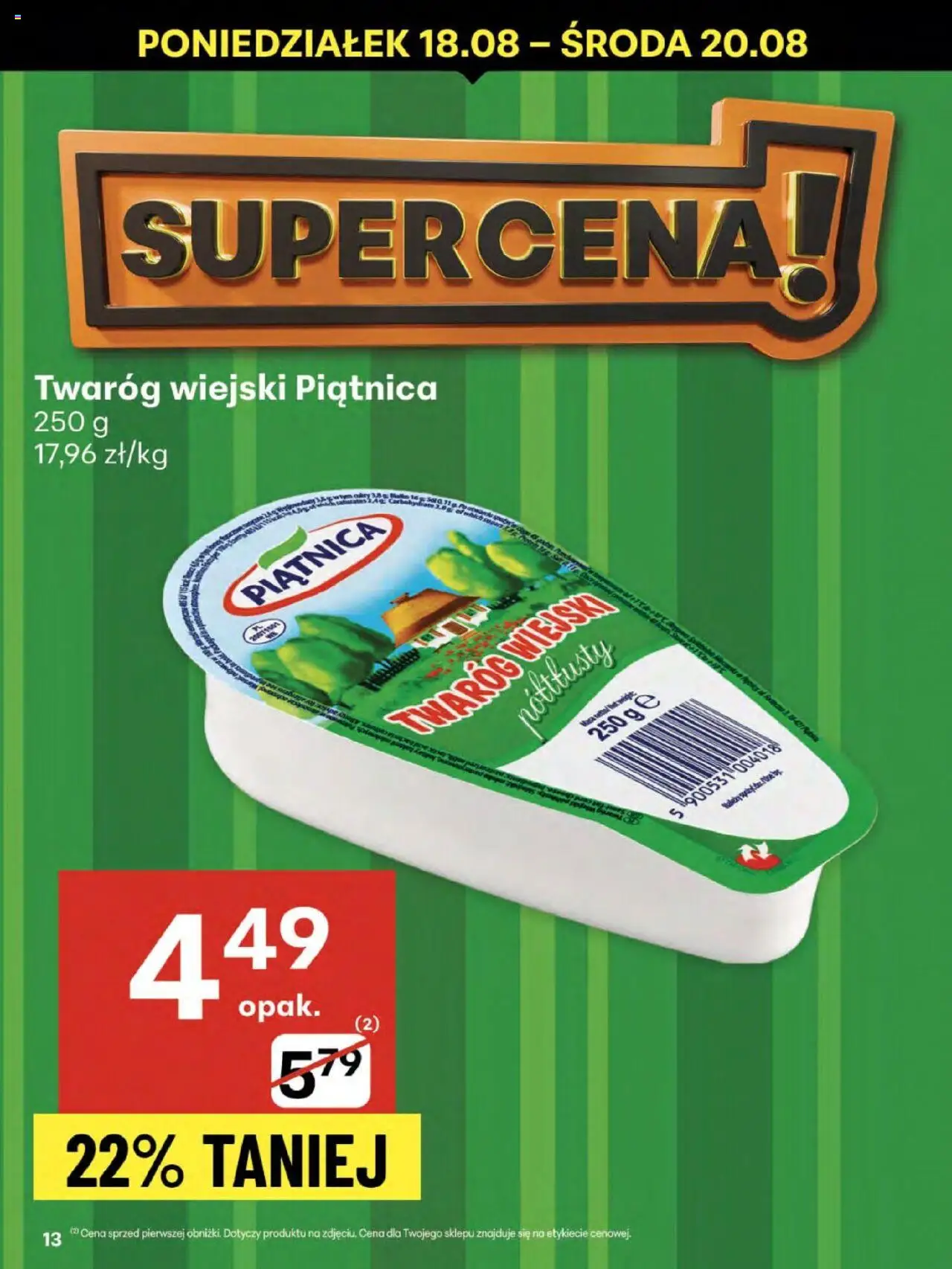 Delikatesy Centrum Gazetka - Sklepy Własne od 14.08.2025 | Strona: 13 | Produkty: Twaróg