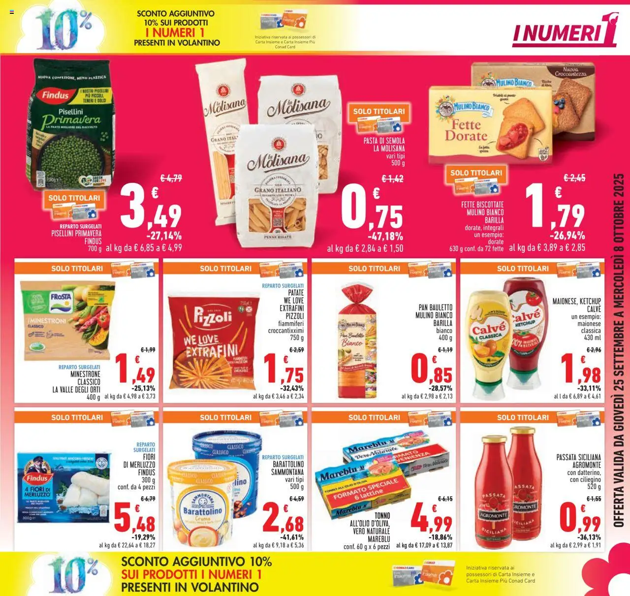 Volantino Conad del 25.09.2025 | Pagina: 3 | Prodotti: Merluzzo, Patate, Pasta, Penne