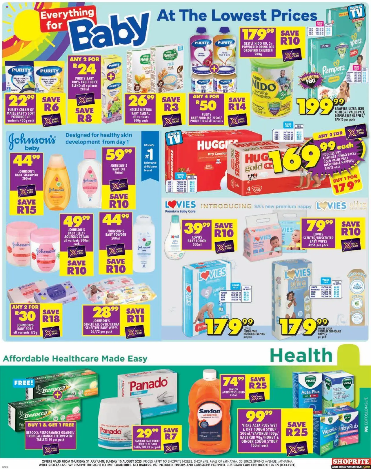 Shoprite Eastern Cape - Major Deals Grand Opening Ngebs │ valid from 31.07.2025 | Page: 8 | Products: Cap, Oil, Shampoo, Soap