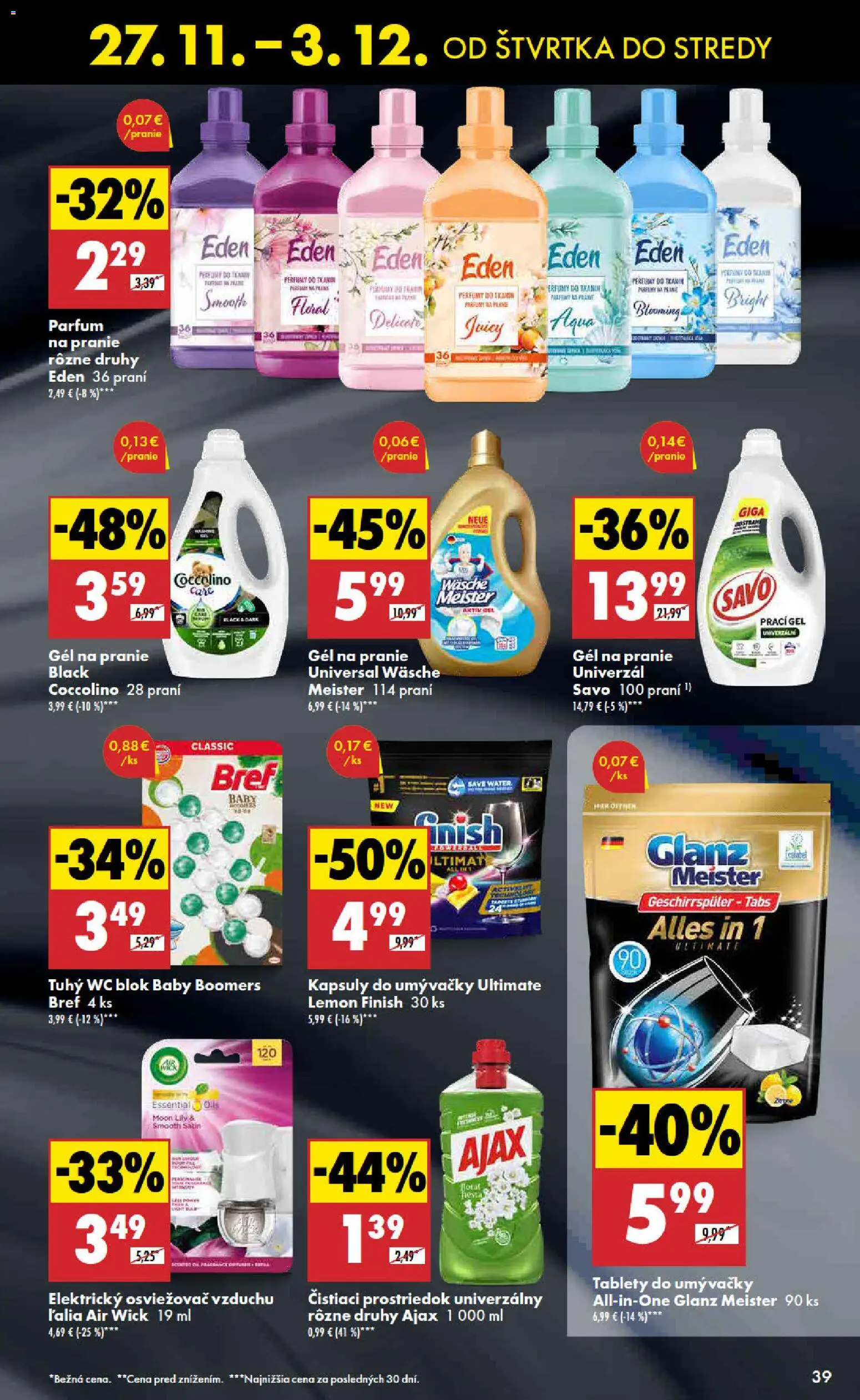 Nové Biedronka akcie – leták je platný od 27.11.2025 | Strana: 39 | Produkty: Osviežovač vzduchu, Čistiaci prostriedok, Air Wick