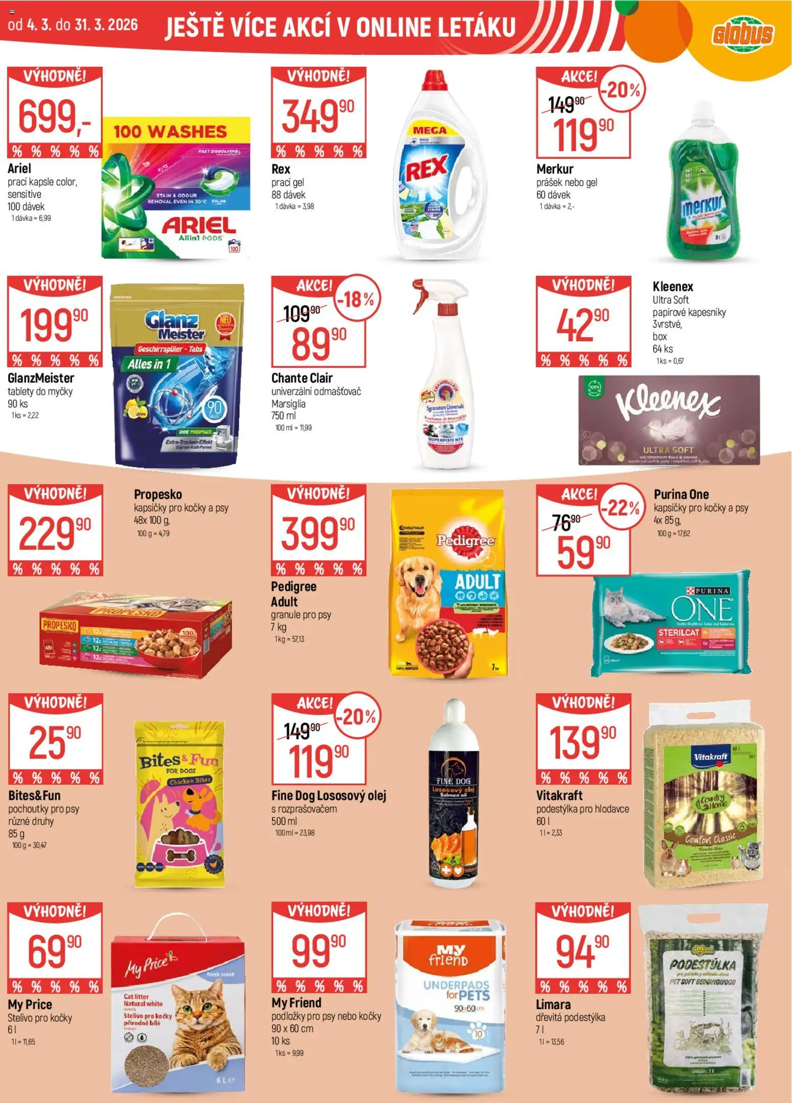 Globus leták od 04.03.2026 | Strana: 36 | Produkty: Purina, Stelivo pro kočky, Purina one, Odmašťovač
