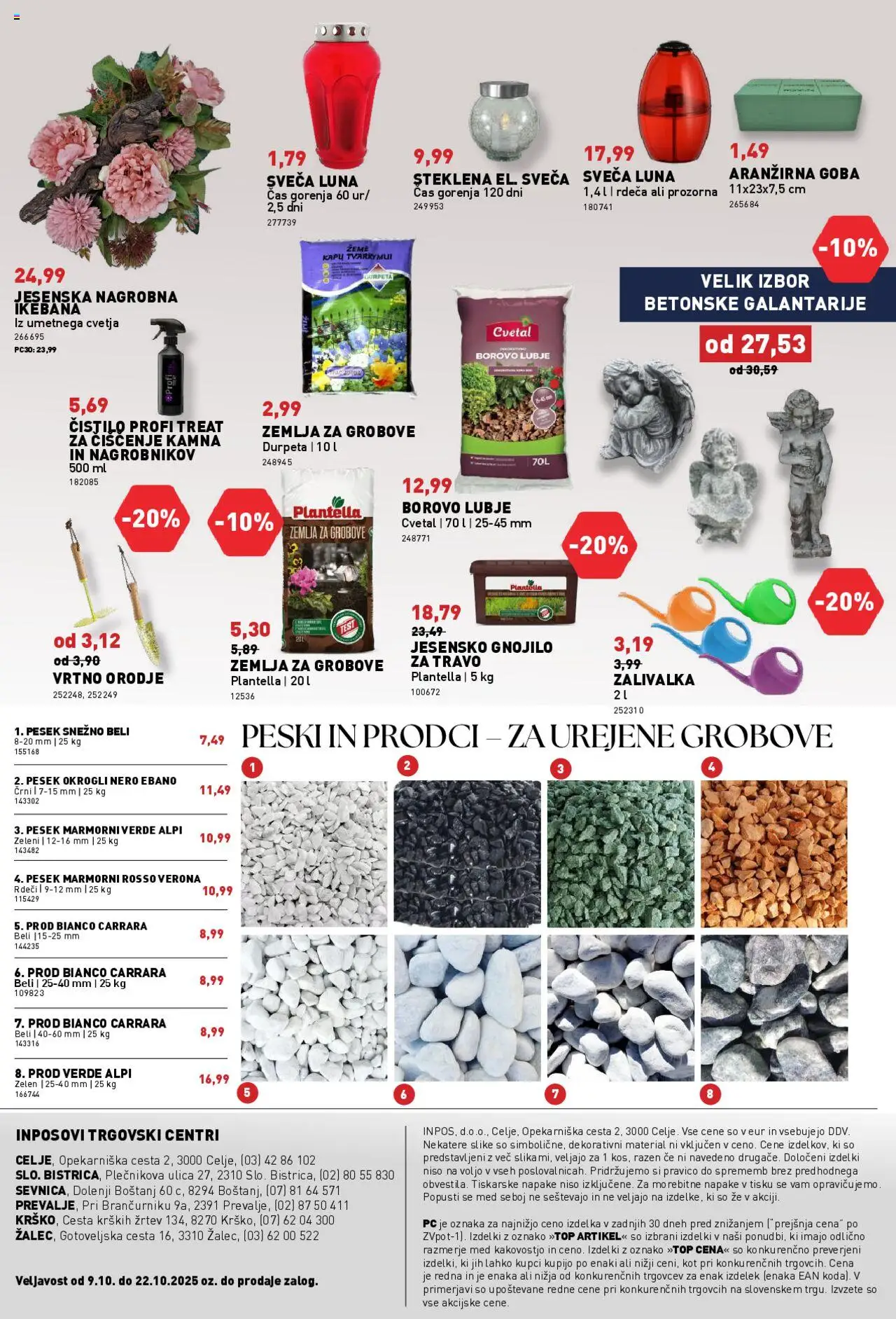 Novi Inpos katalog ponudbe – veljaven od 09.10.2025 | Stran: 28 | Izdelki: Žemlja, Sveča, Orodje, Goba