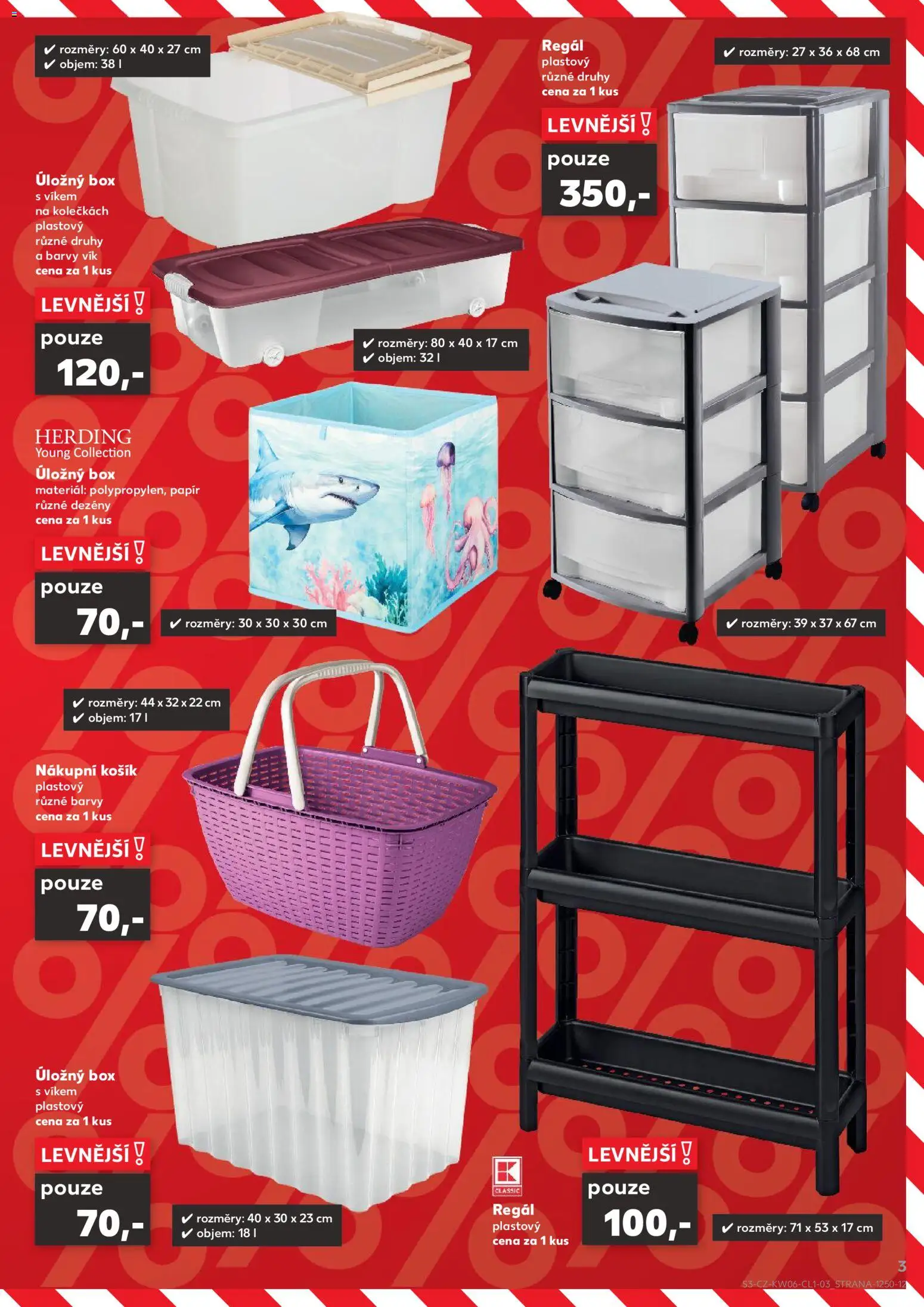 Kaufland leták - Spotřební zboží od 04.02.2026 | Strana: 3 | Produkty: Úložný box, Úložný box s víkem, Regál, Barvy