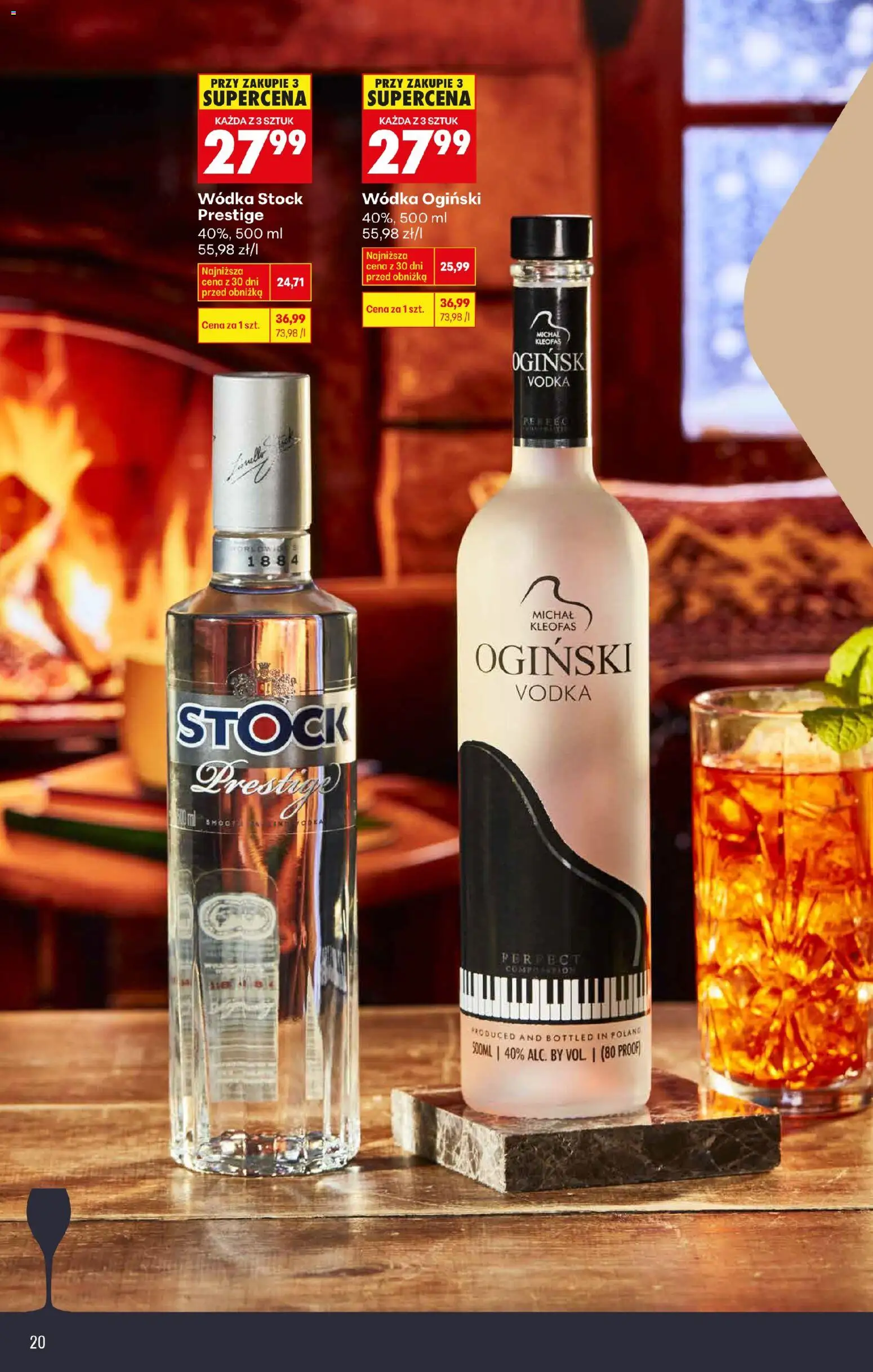 Biedronka gazetka - Czas na toast od 26.01.2026 | Strona: 20 | Produkty: Ogiński, Wódka Stock, Vodka, Wódka