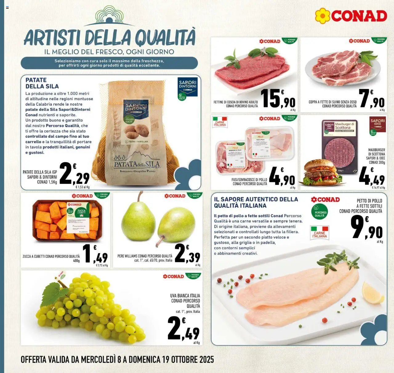 Volantino Conad del 08.10.2025 | Pagina: 6 | Prodotti: Pollo, Barbecue, Carrello, Griglia