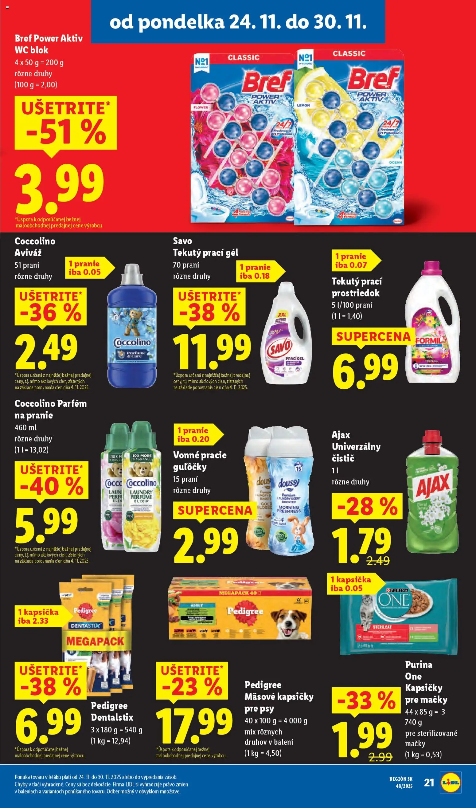 Nové Lidl akcie – leták je platný od 27.11.2025 | Strana: 61 | Produkty: Savo, Parfém, Aviváž, Coccolino