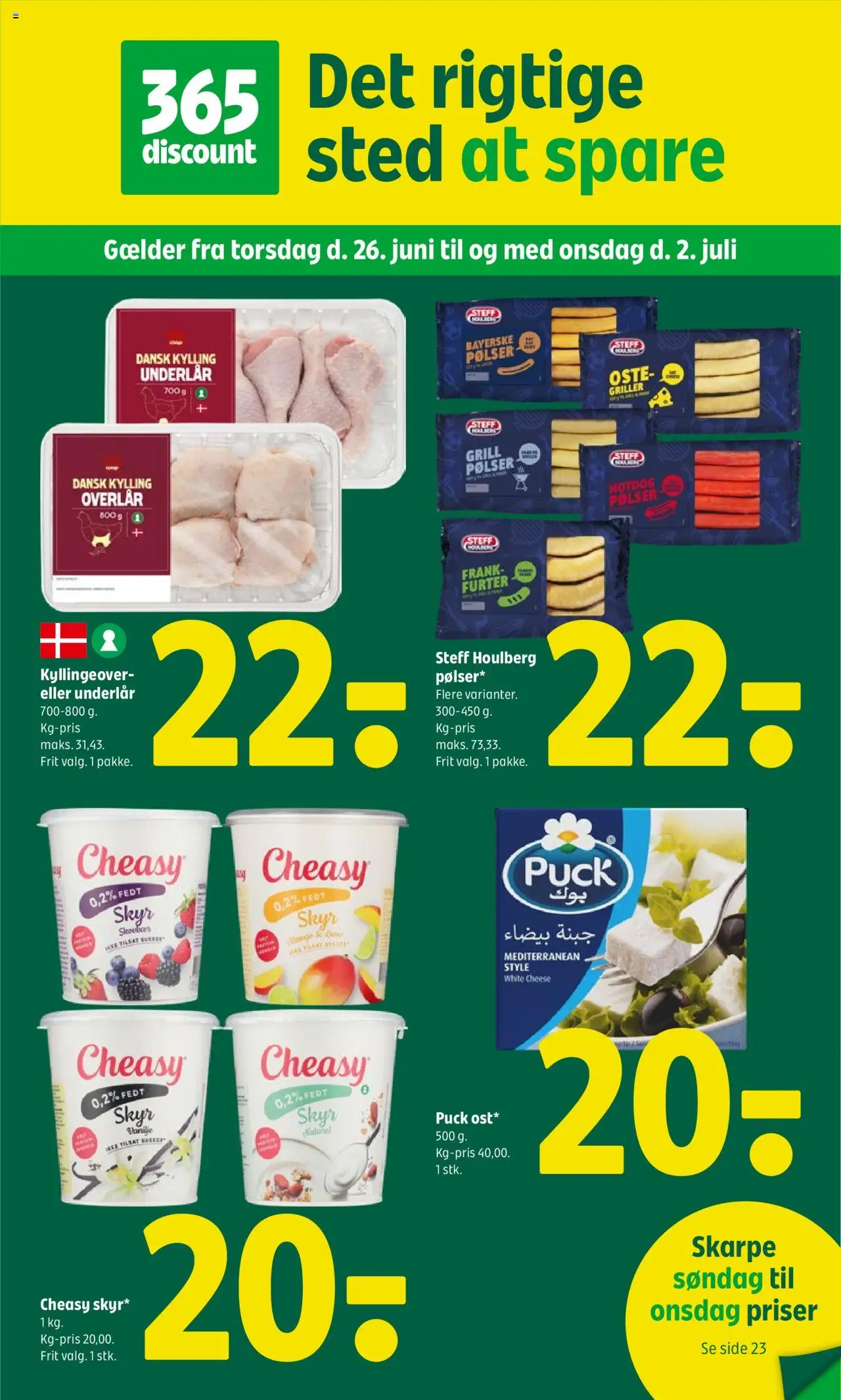 Coop 365 Tilbudsavis gyldig fra 26.06.2025 | Side: 1 | Produkter: Pølser, Skyr, Grill