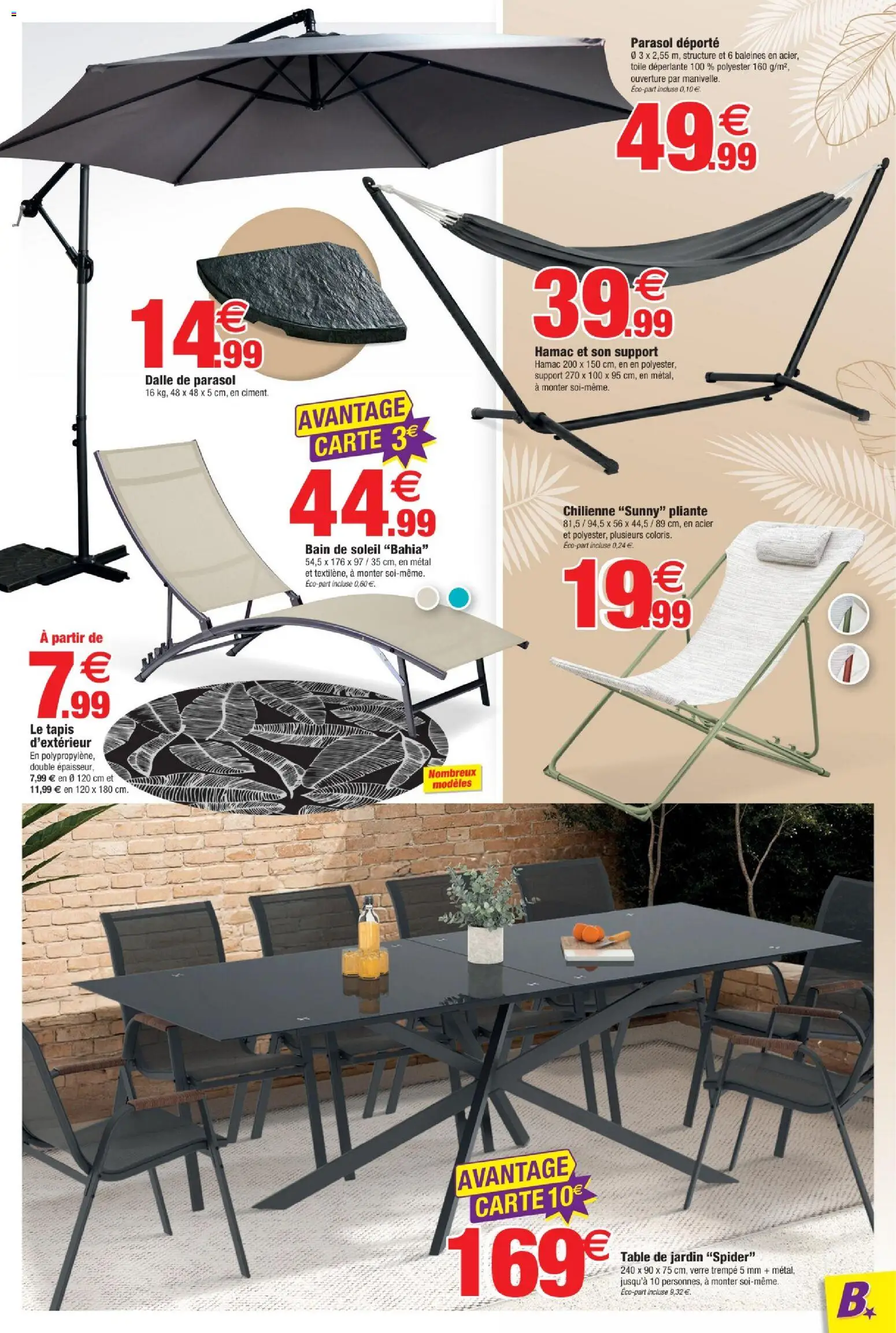 {H1} | Page: 5 | Produits: Hamac, Table, Tapis, Chilienne