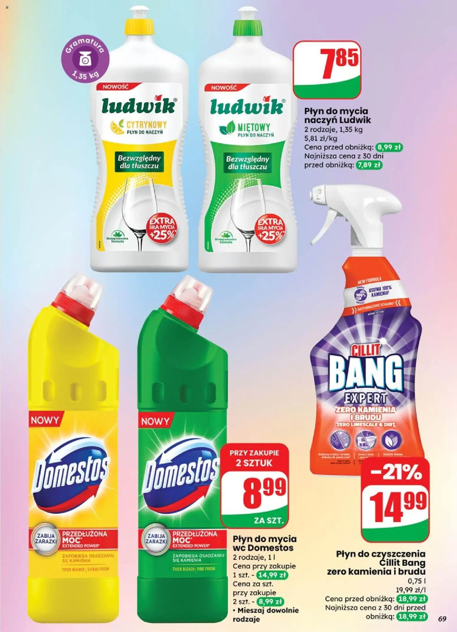Dino Gazetka od 29.10.2025 | Strona: 69 | Produkty: Cleaner, Domestos, Płyn do mycia naczyń