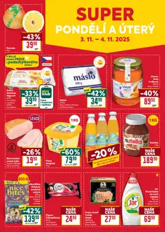Náhled letáku Billa Velký leták od 29.10.2025 | Strana: 42 | Produkty: Tuňák, Máslo, Uzená kýta, Nutella