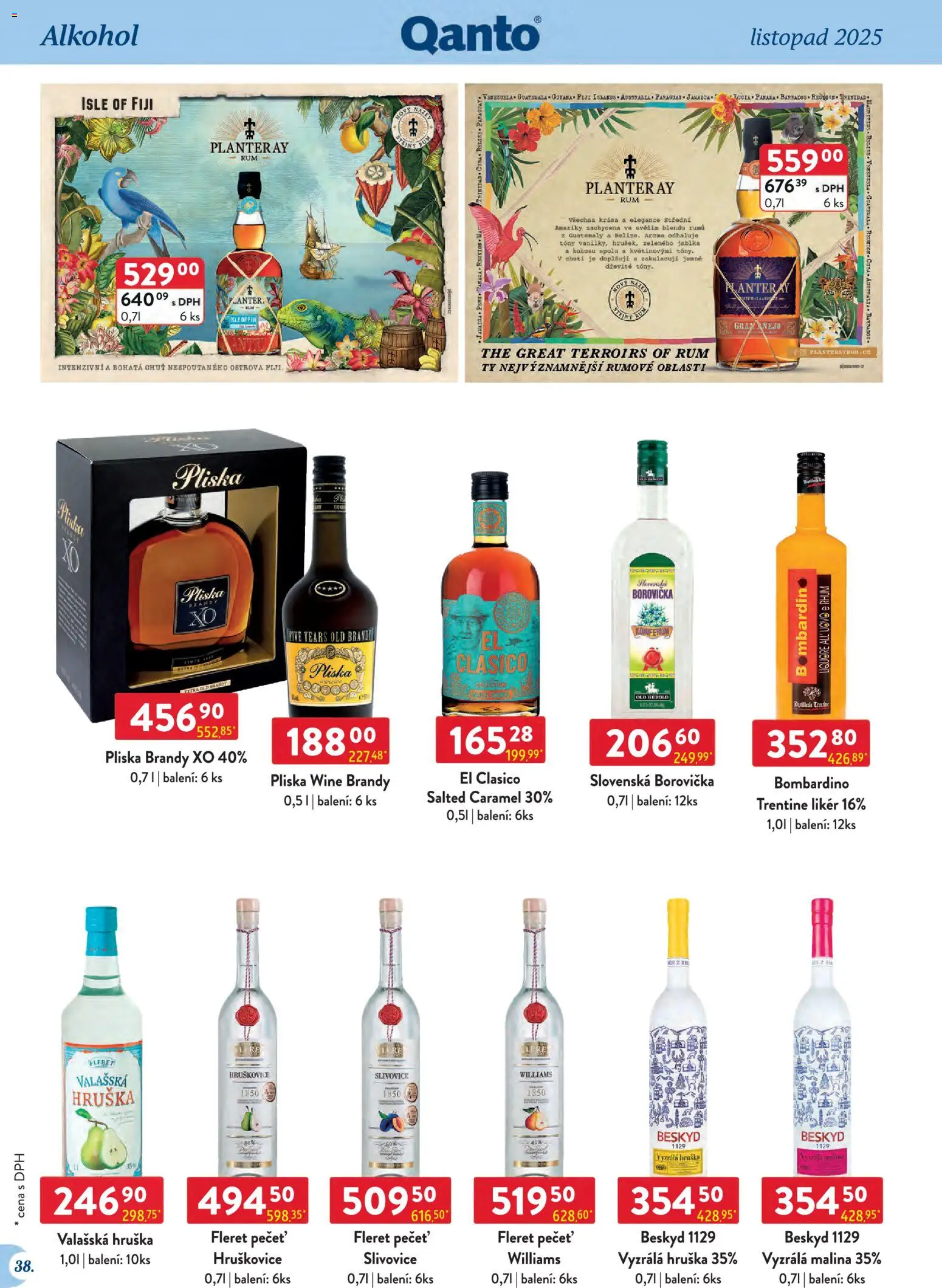 Astur & Qanto - Leták - Velkoobchod 11/2025 od 01.11.2025 | Strana: 38 | Produkty: Hruškovice, Rum, Jablka, Brandy