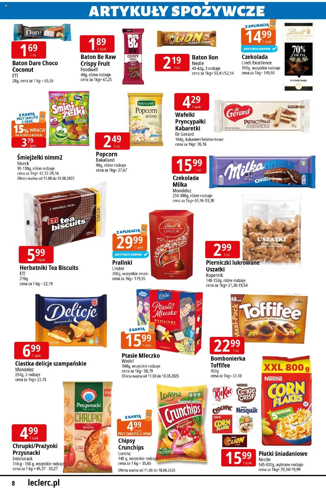 E.Leclerc Gazetka - Radom od 11.08.2025 | Strona: 8 | Produkty: Toffifee, Papryka, Wafelki, Popcorn