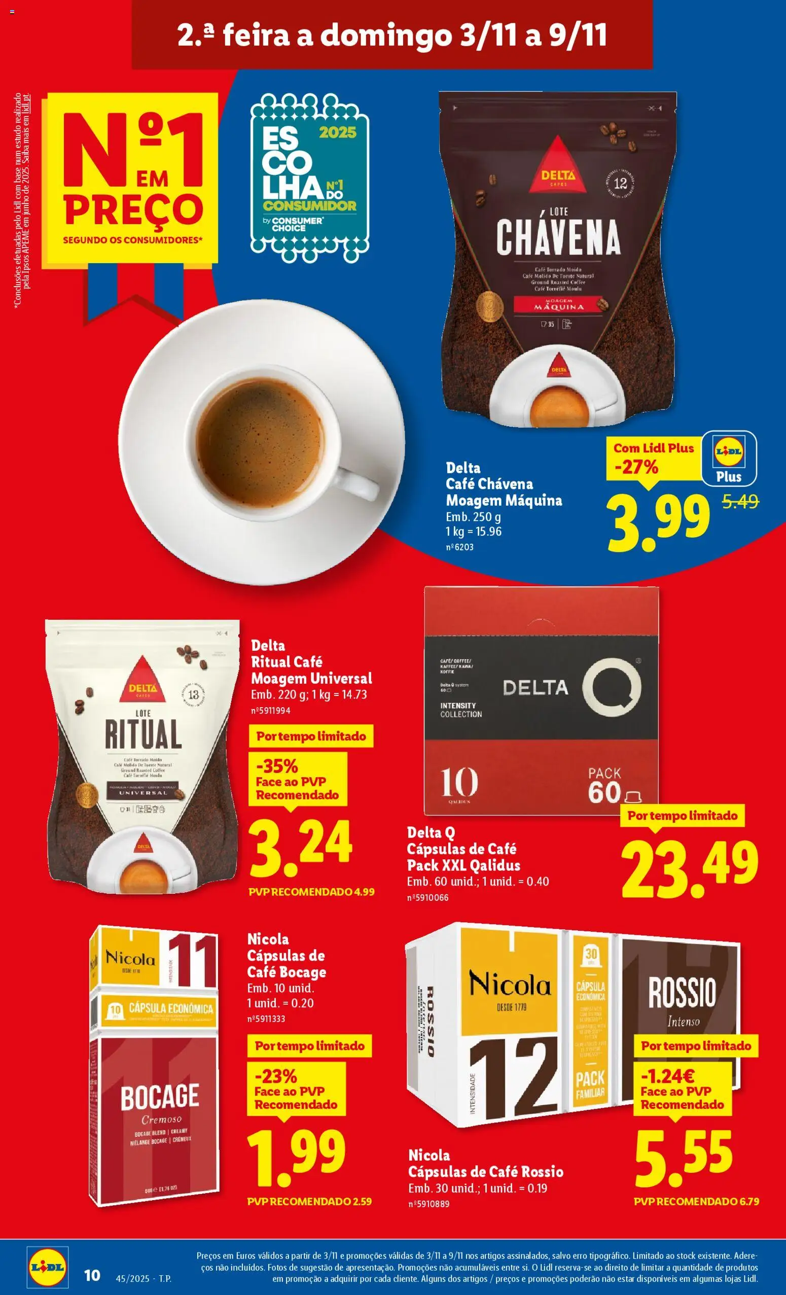 Lidl folheto │ válido de 03.11.2025 | Página: 10 | Produtos: Delta q, Base, Café