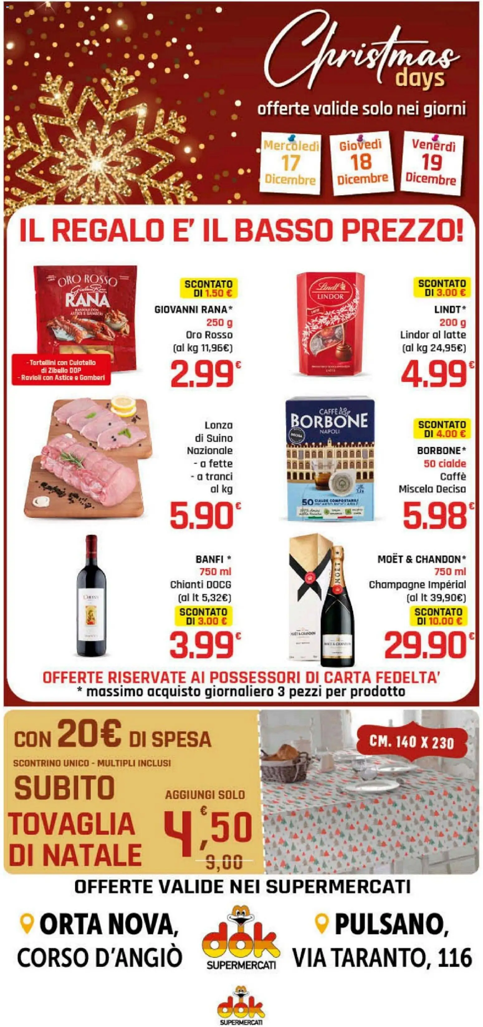 Volantino DOK del 17.12.2025 | Pagina: 17 | Prodotti: Gamberi, Suino, Ravioli, Astice