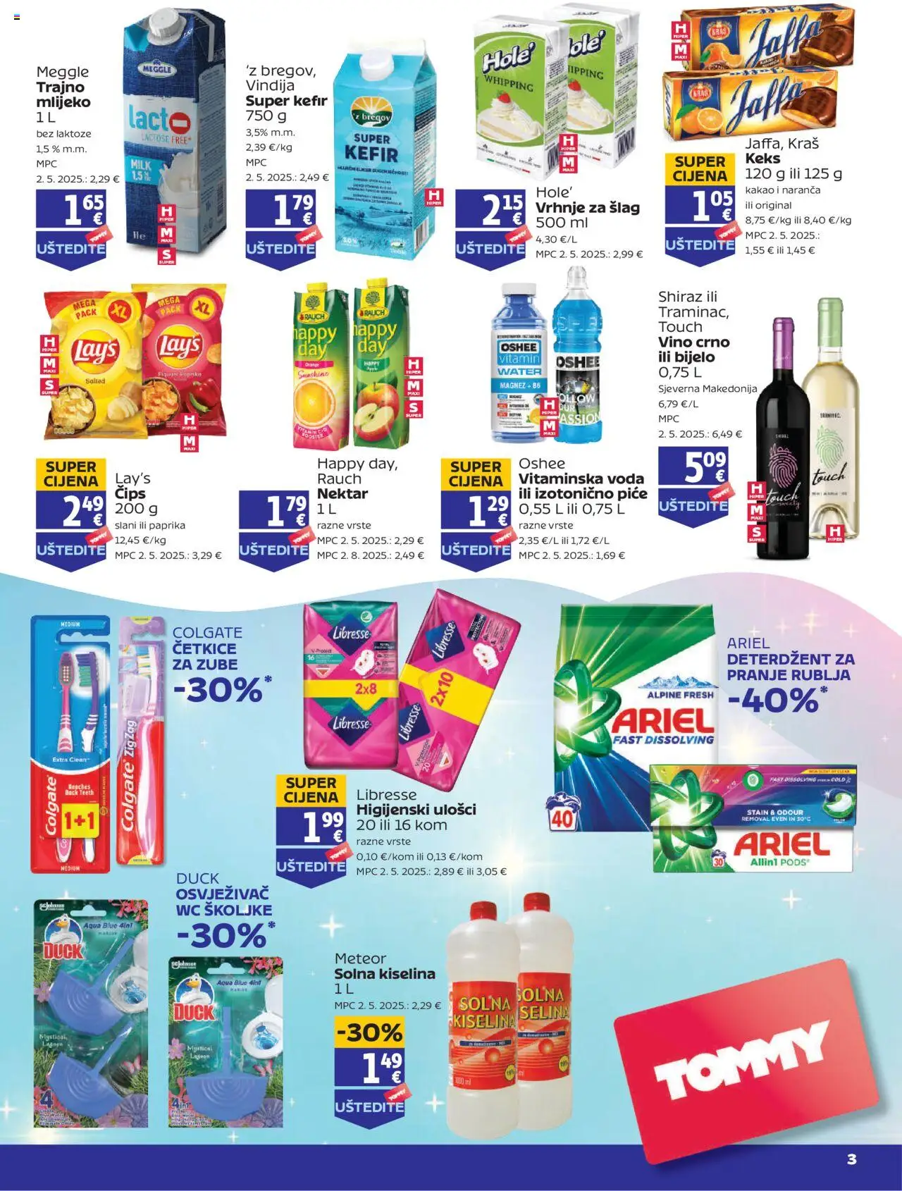 Tommy katalog | vrijedi od 11.09.2025 | Stranica: 2 | Proizvodi: Osvježivač wc školjke, Voda, Kefir, Libresse
