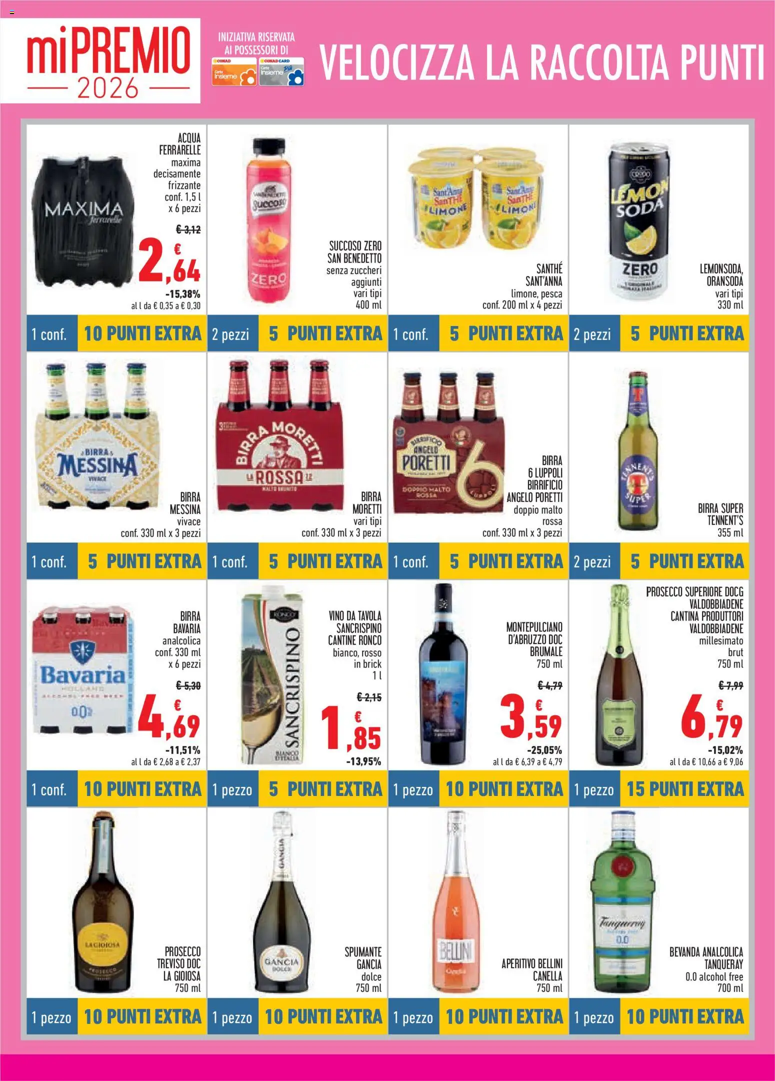 Volantino Conad del 26.03.2026 | Pagina: 14 | Prodotti: Prosecco, Acqua, Pesca, Spumante