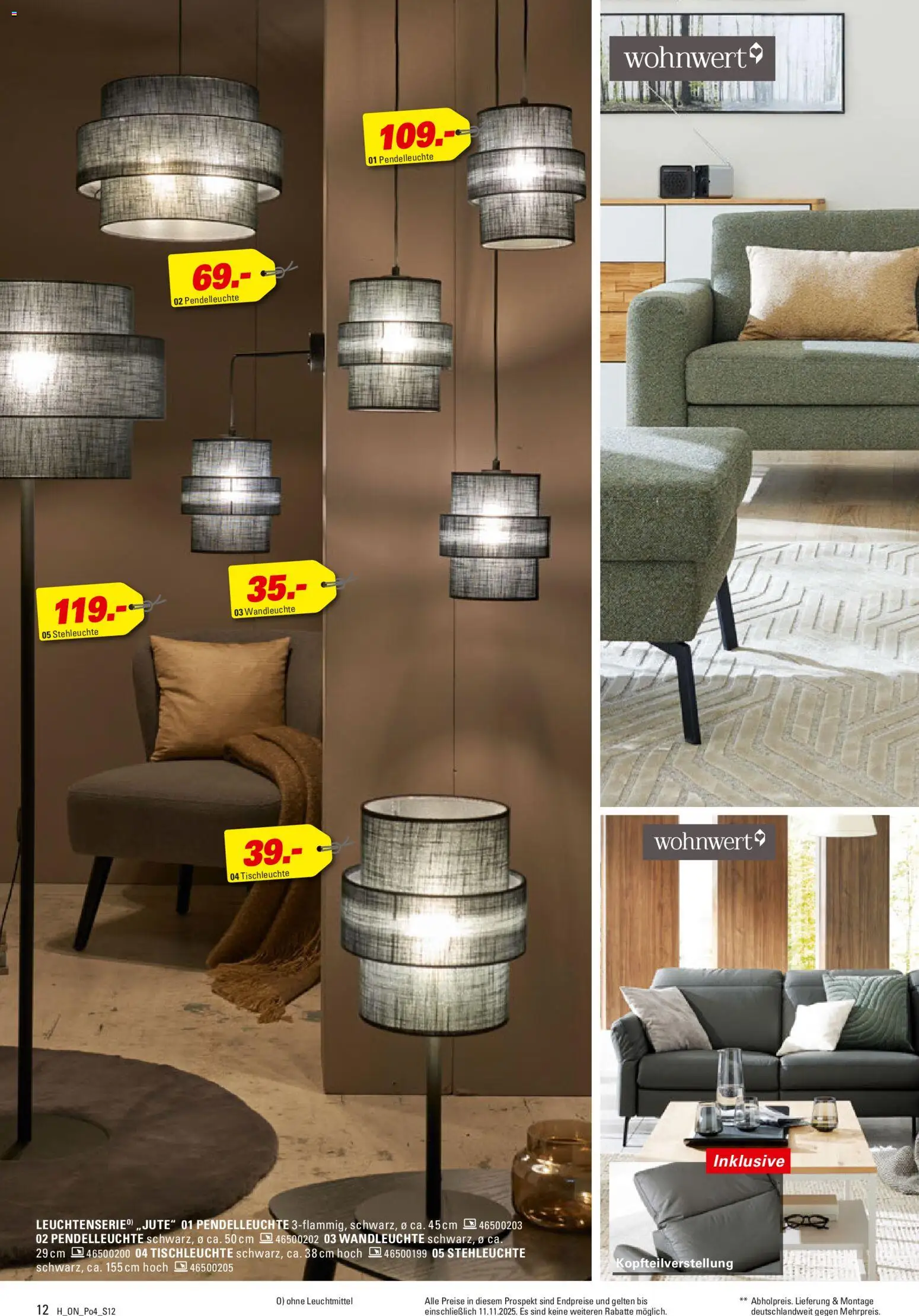 Höffner Prospekt 	 – gültig ab 28.10.2025 | Seite: 12 | Produkte: Wandleuchte